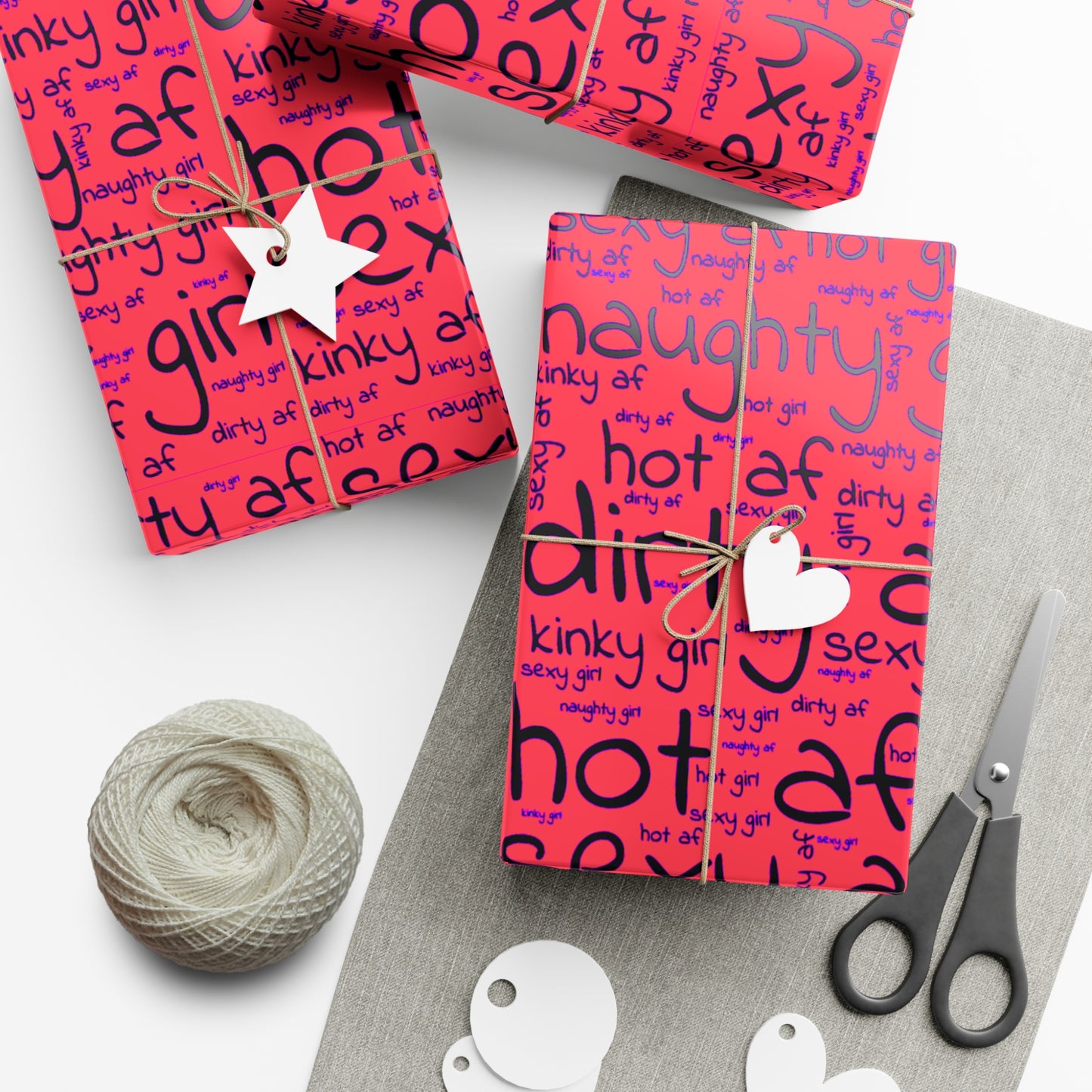 Naughty AF Wrapping paper, special occasion wrapping paper for hot girls