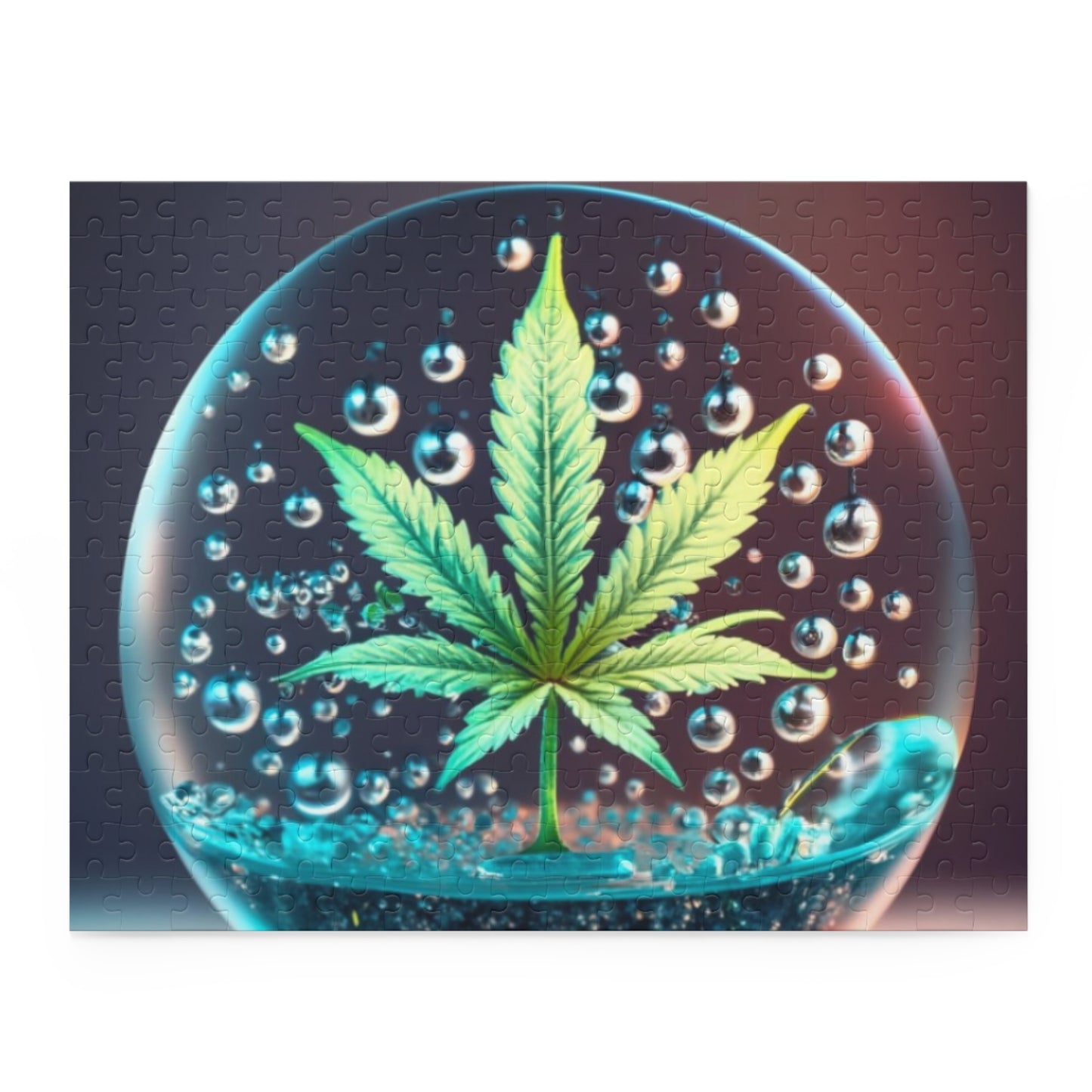 Couch Trip Puzzle – Dreamy Bubble Art with Leaf in Glass Orb | Funny Trippy Jigsaw Gift for Adults