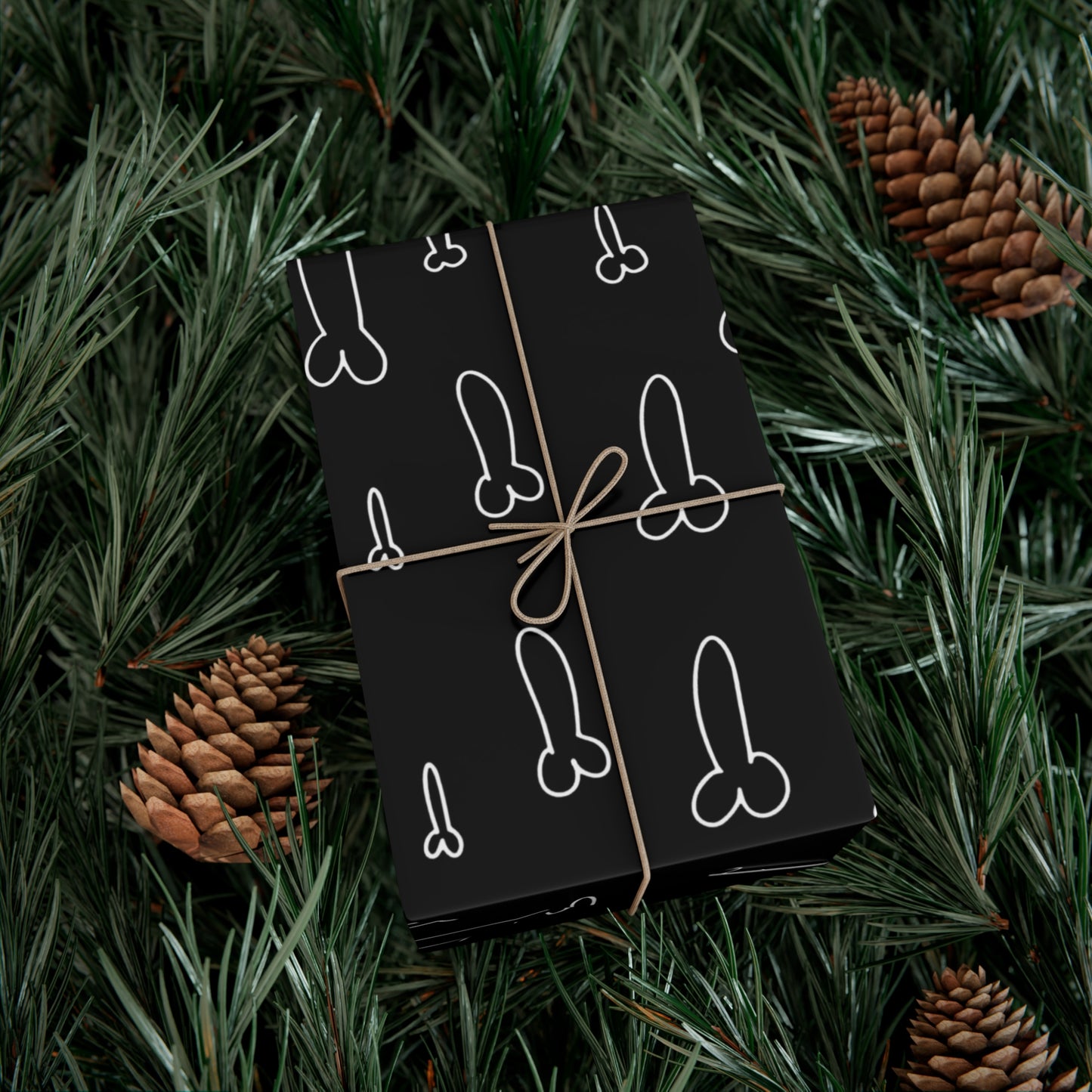 Hand Drawn Penis Wrapping Paper, Naughty Adult Humor, black and white penis wrapping paper, fun adult gifts