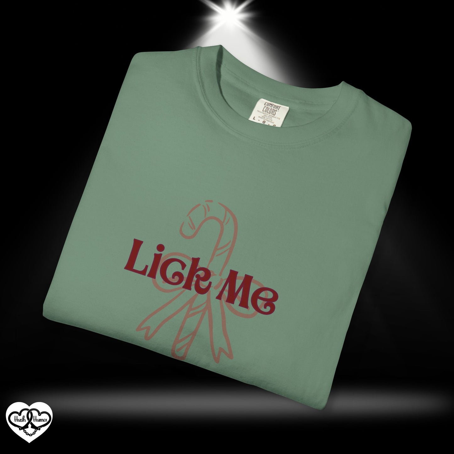 Lick Me Candy Cane Christmas Tee – Funny Adult Holiday Party Shirt