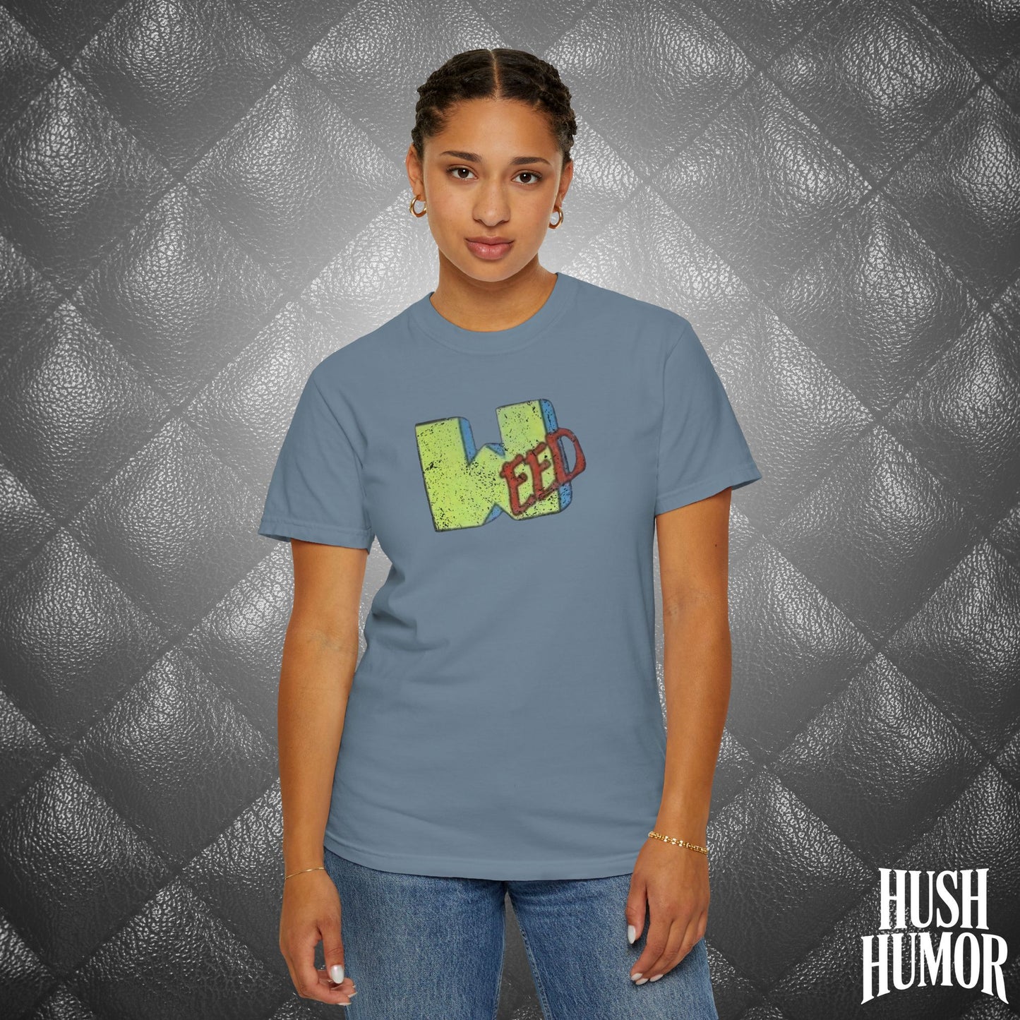 WEED Retro Graphic Tee | Stoner Girl Shirt, Funny Marijuana Meme Gift