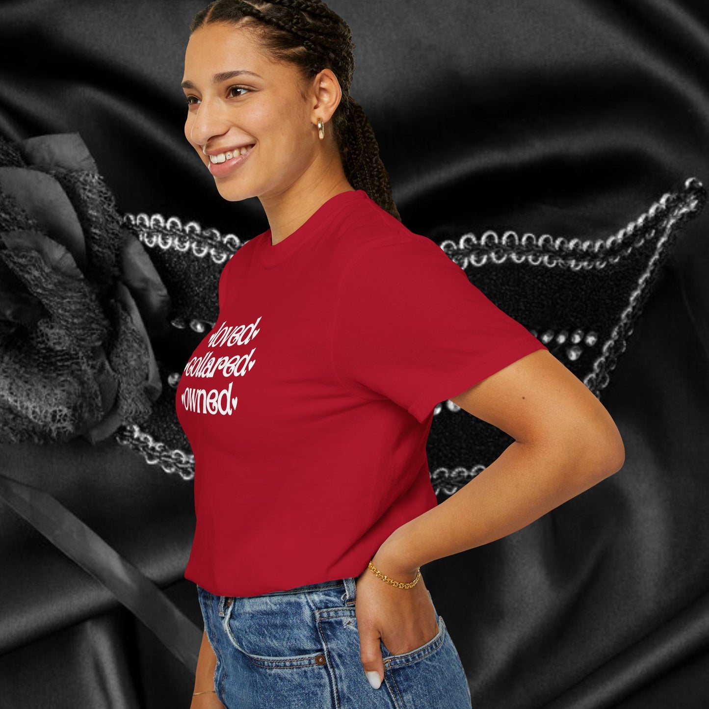 BDSM Loved Collared Owned Submissive T-shirt, Unisex Kinky Tee, Submissive Wife Gift, Dominant Lover Gift, BDSM Apparel