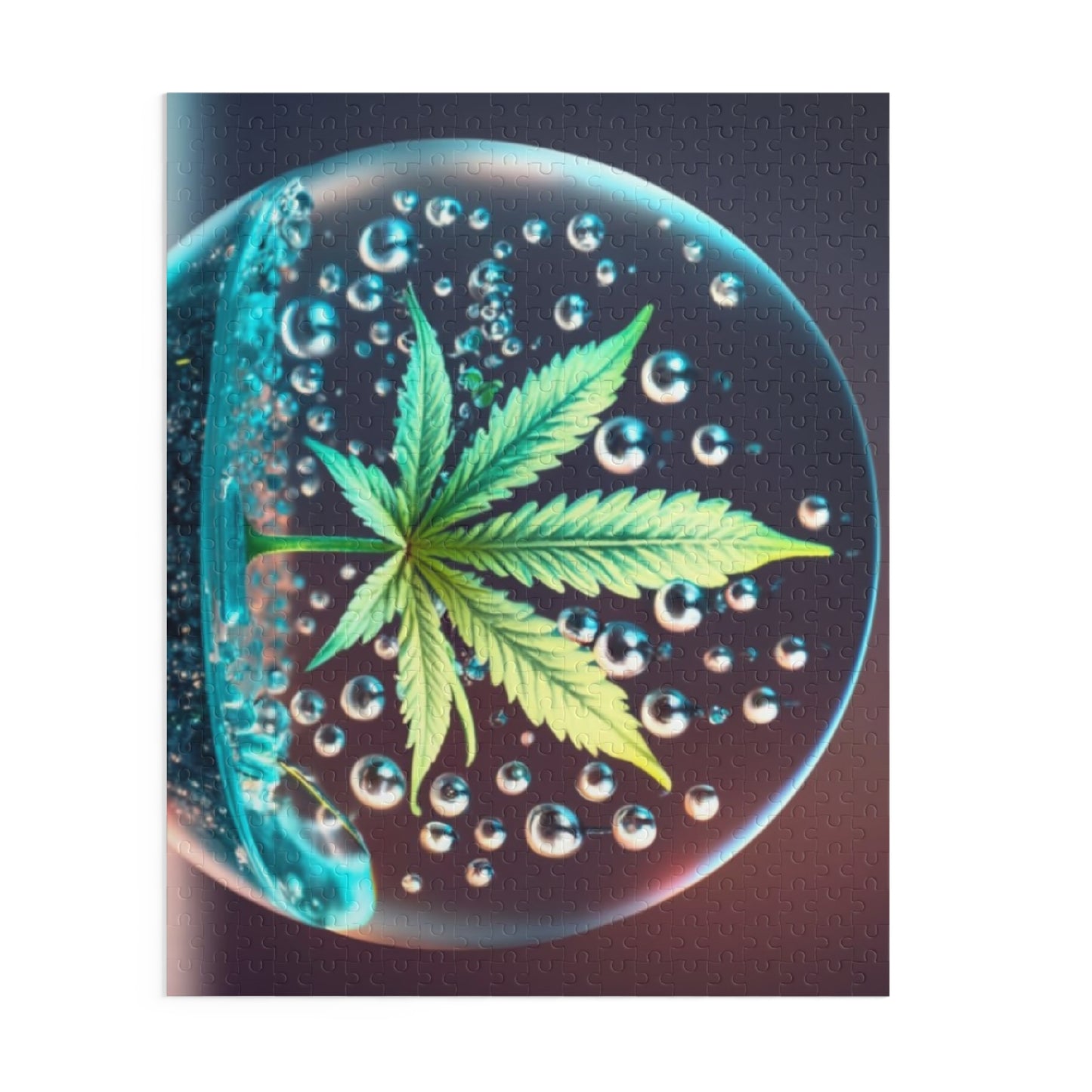Couch Trip Puzzle – Dreamy Bubble Art with Leaf in Glass Orb | Funny Trippy Jigsaw Gift for Adults