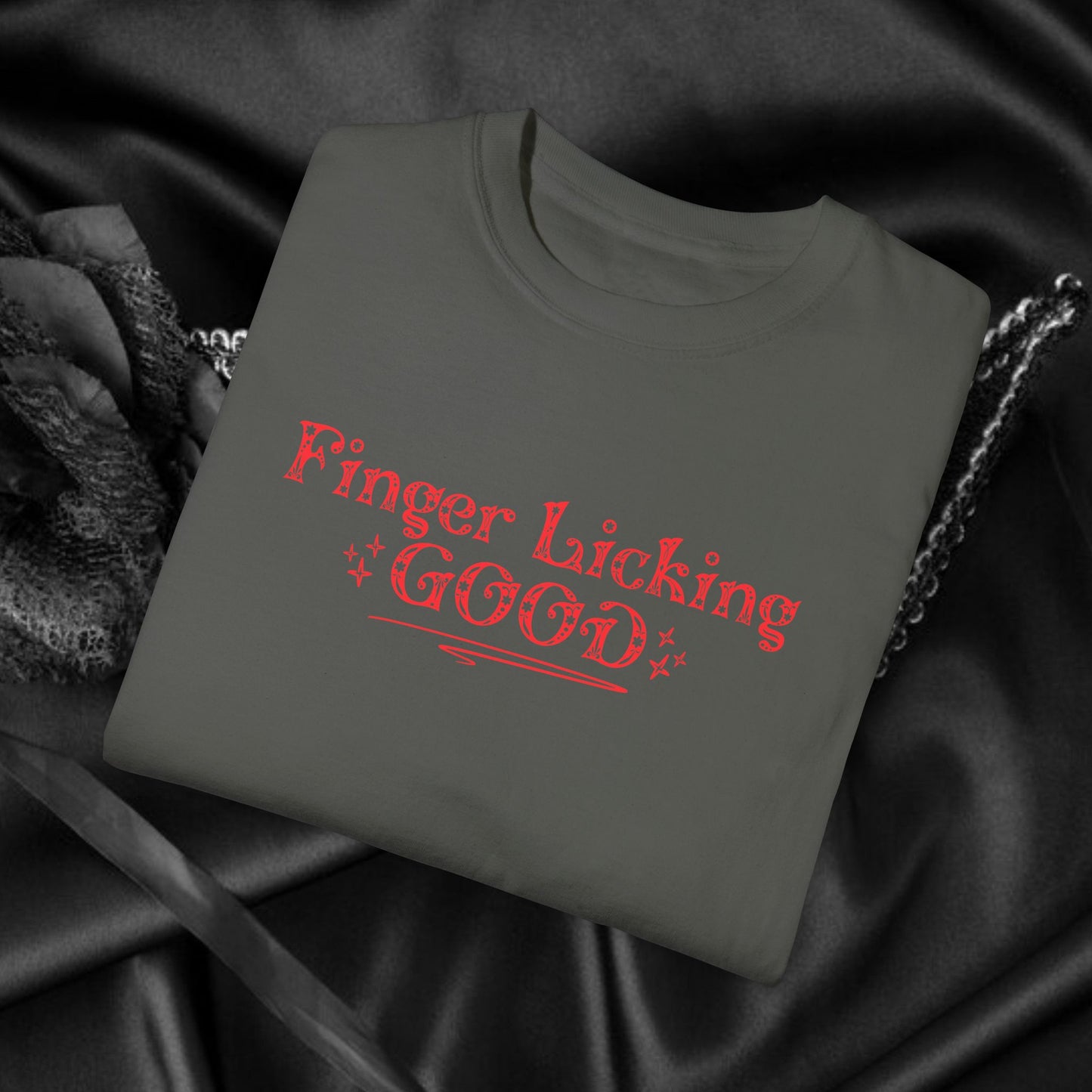 Finger Licking Good Naughty Women’s T-Shirt – Funny Comfort Colors Tee, Inappropriate Adult Humor Gift