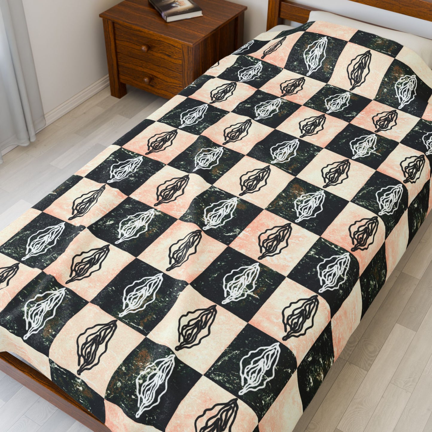 Vintage Vagina Print Blanket, Sexy Feminist gift, Lesbian Bachelorette Gift, Feminist Blanket, Vagina Throw Blanket