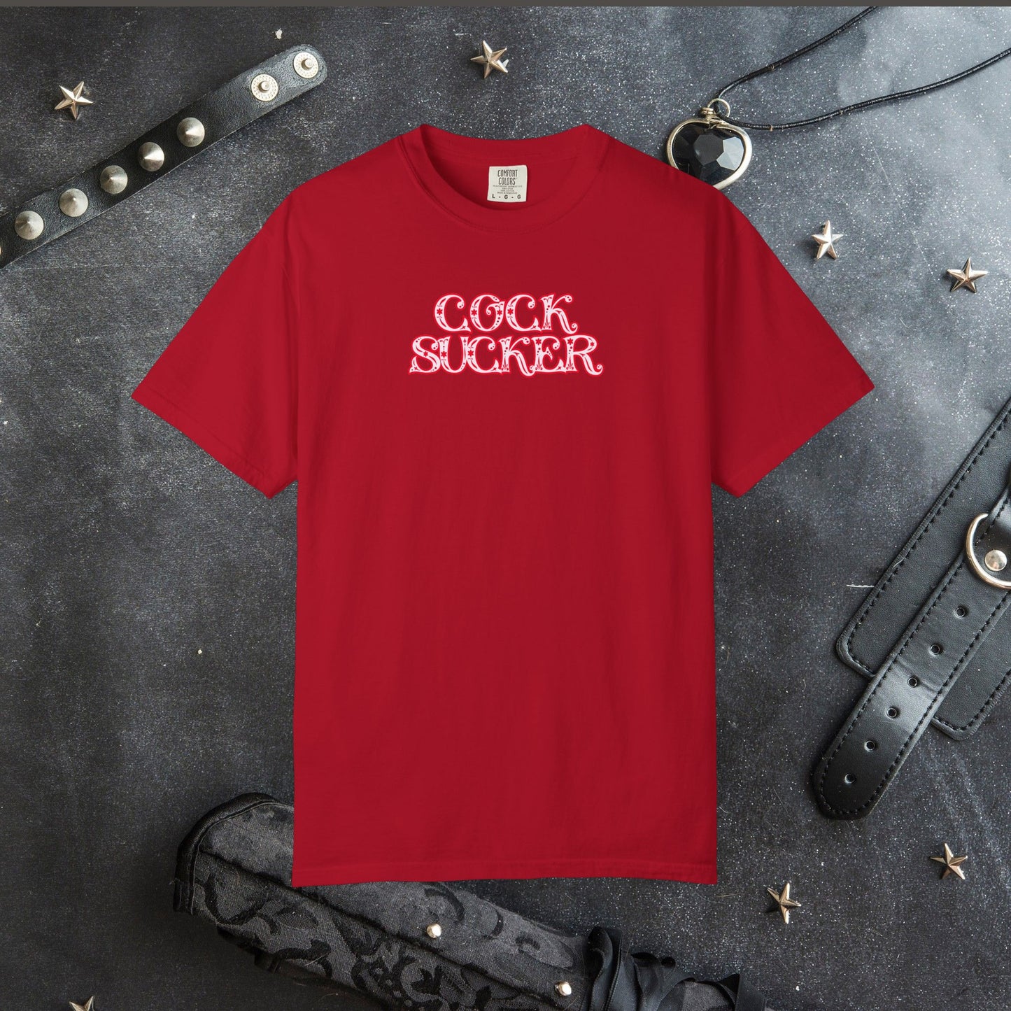 C*ck Sucker Naughty Girl Sex T-Shirt – Sexy Offensive Ladies Comfort Colors® Tee, Hot Wife Shirt, Inappropriate NSFW Top