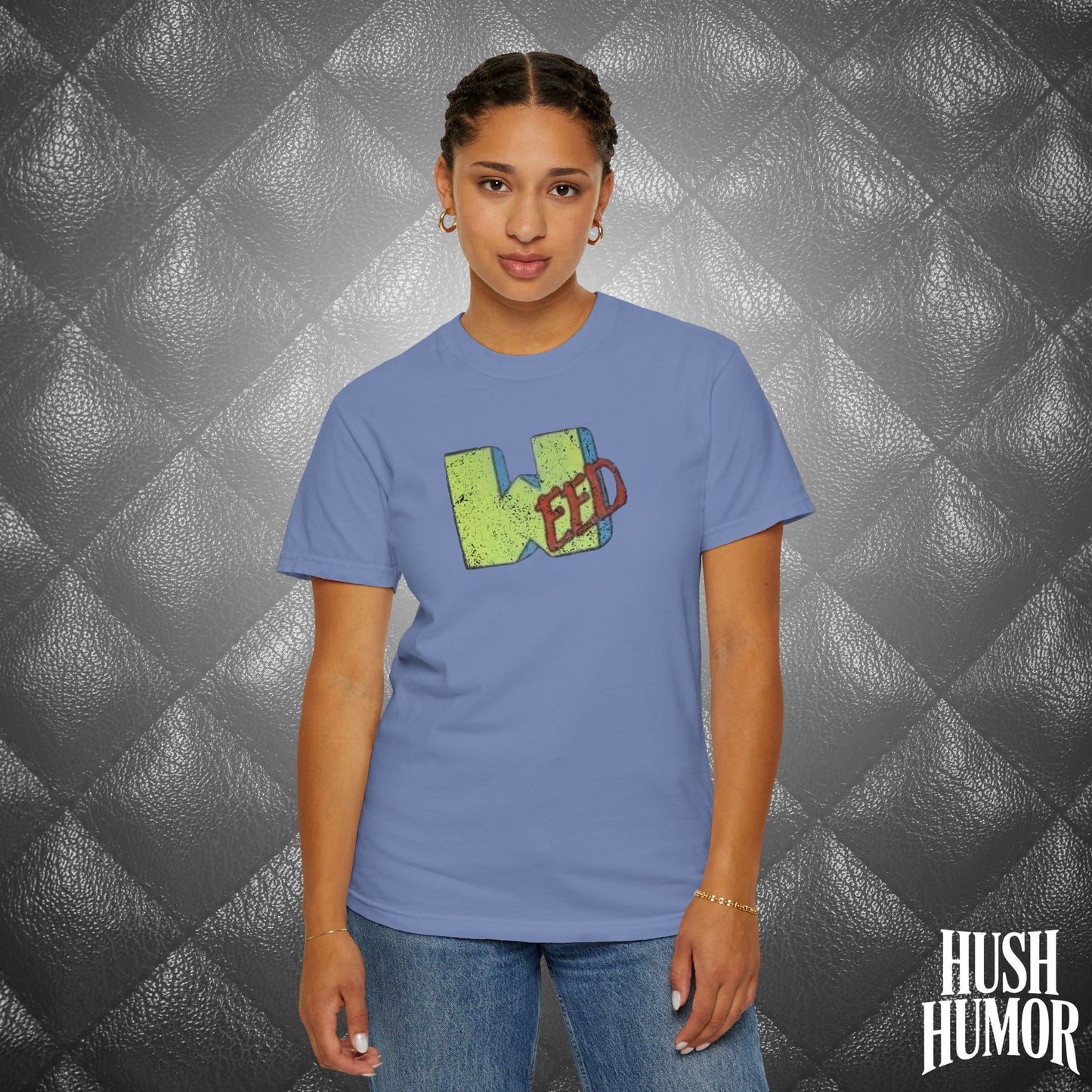 WEED Retro Graphic Tee | Stoner Girl Shirt, Funny Marijuana Meme Gift