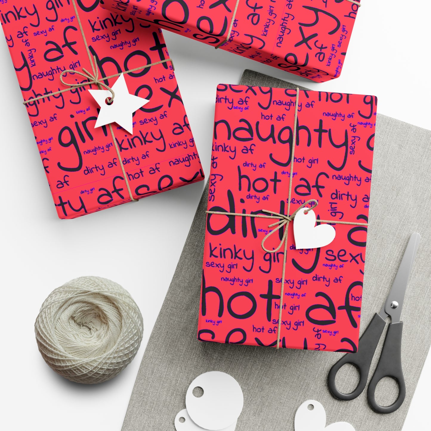 Naughty AF Wrapping paper, special occasion wrapping paper for hot girls