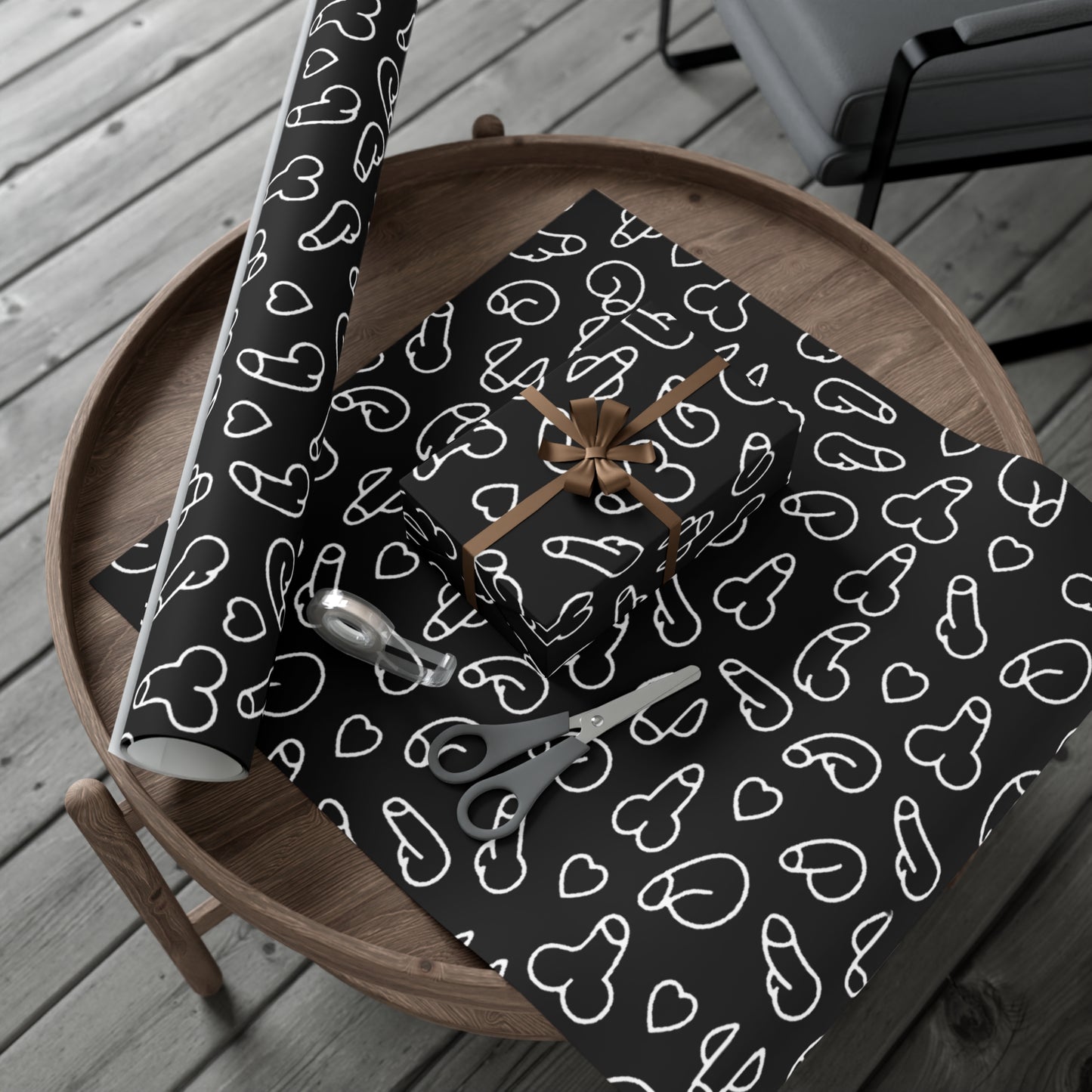 Penis Wrapping Paper – Funny Naughty NSFW D*ck Gift Wrap, Adult Humor Gag Gift Paper