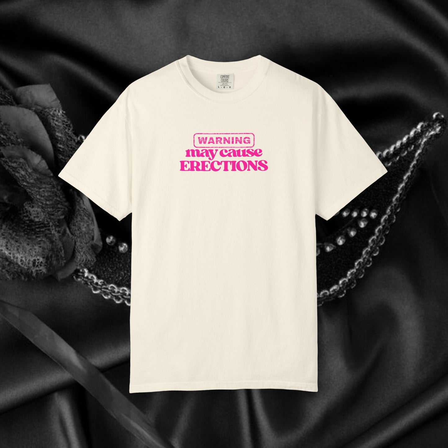 WARNING May Cause Erections Naughty Unisex T-Shirt – Inappropriate Comfort Colors Tee for Women