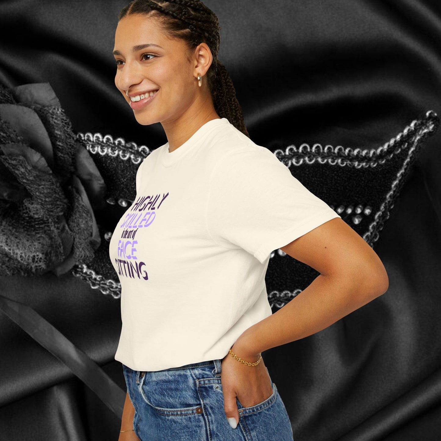 Naughty Women Face Sitting T-Shirt – Funny FEMdom Oral Sex NSFW Unisex Garment-Dyed Tee