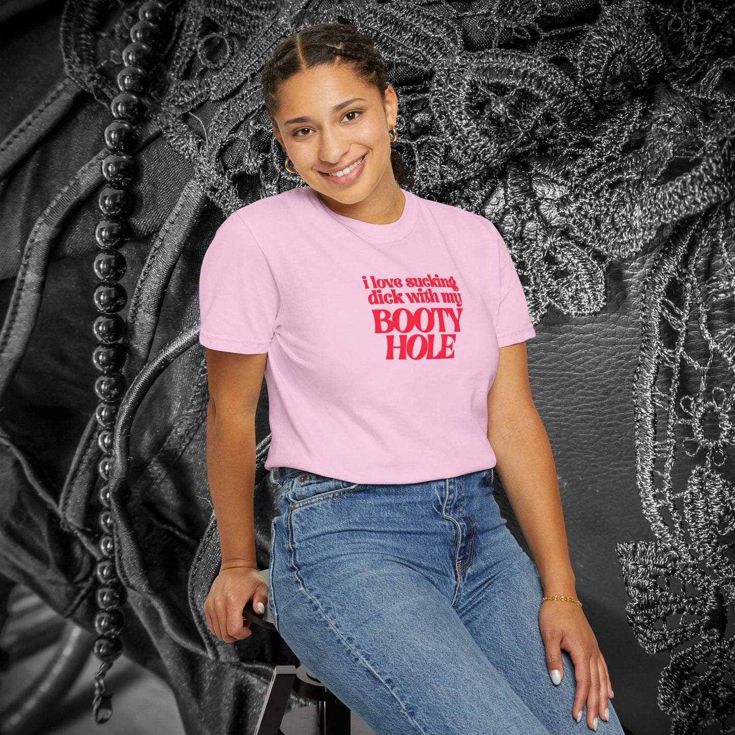 I Love Sucking D*ck With My Booty T-Shirt – Naughty Offensive Garment-Dyed Sexy Wife Tee