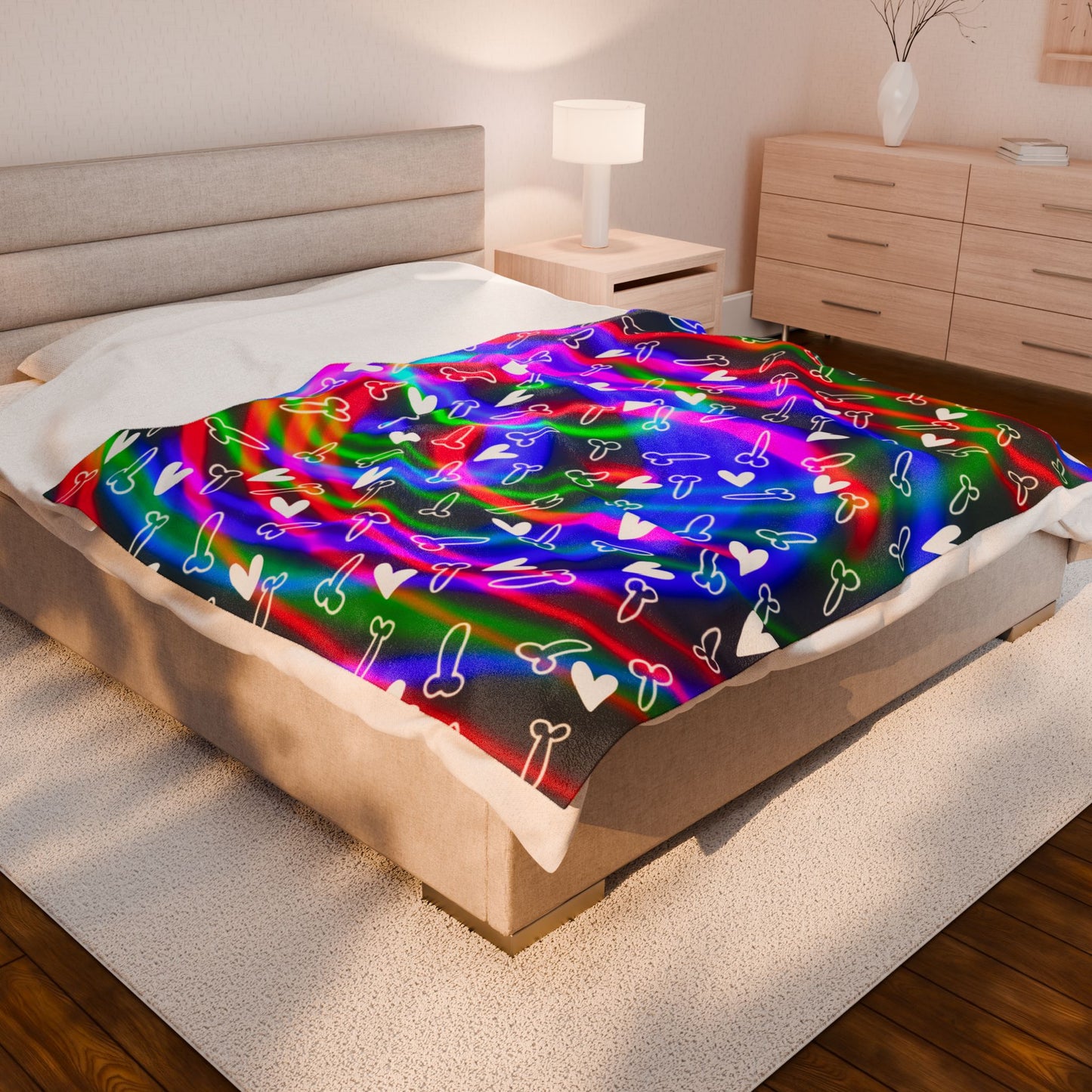Electric Penis Blanket Cozy Adult Gift, Velveteen Plush Naughty Dong Rude C*ck Throw