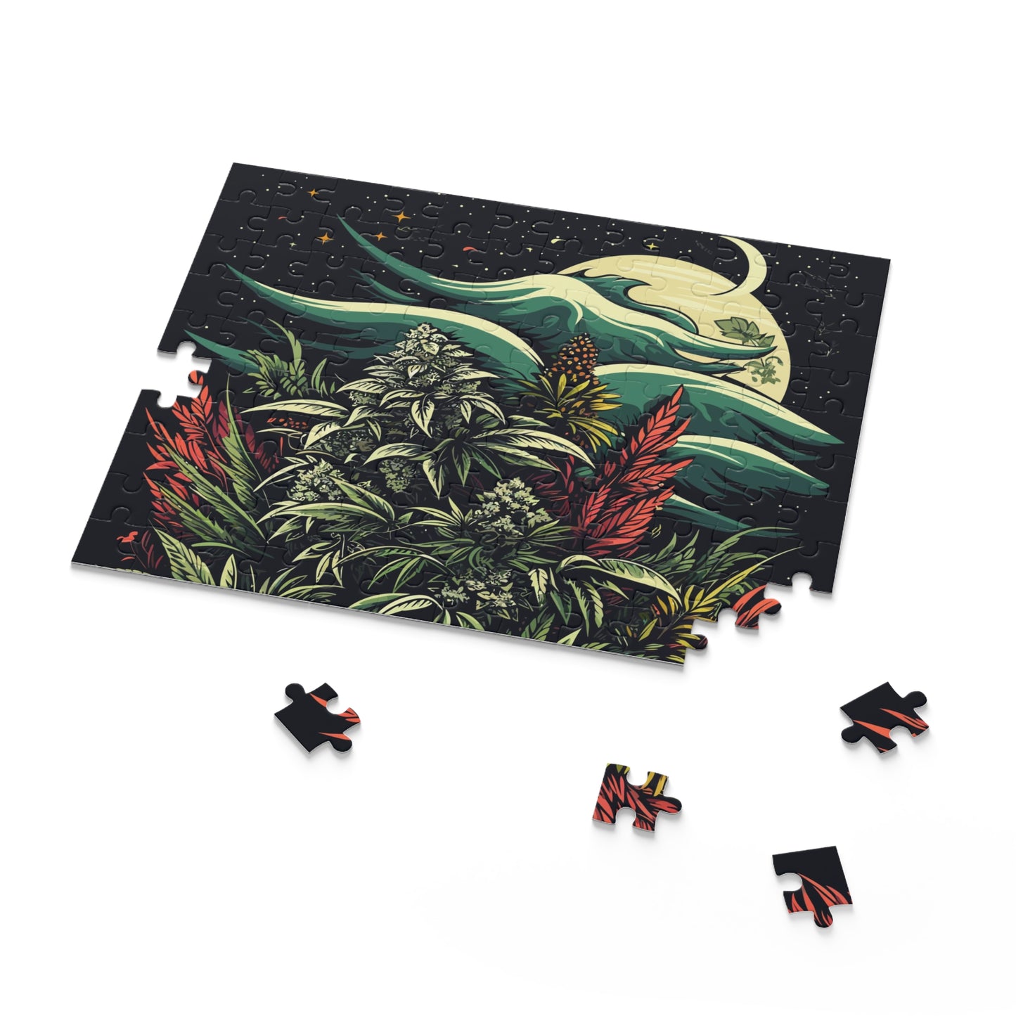 Take a Trip to the Party Side of the Moon Puzzle – Bold Night Jungle Jigsaw