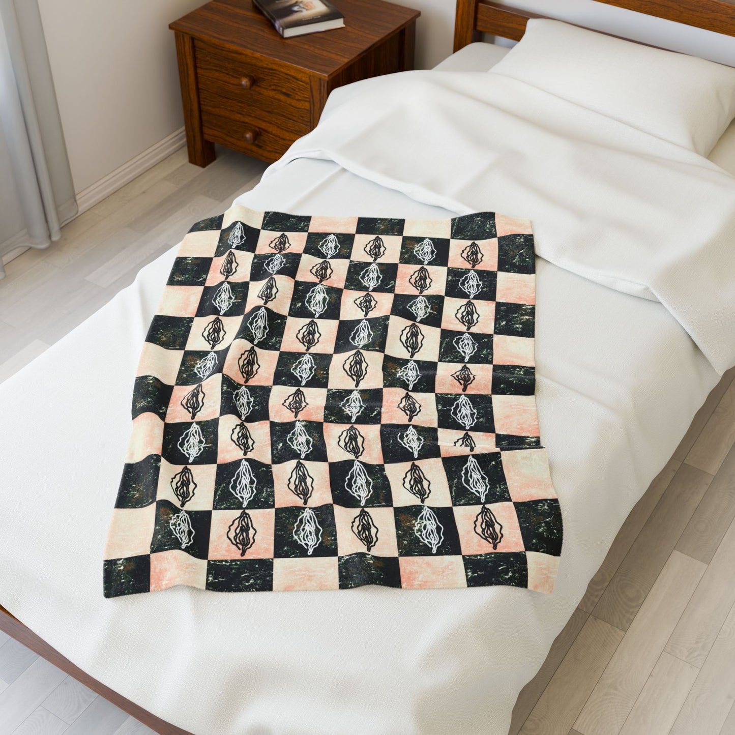 Vintage Vagina Print Blanket, Sexy Feminist gift, Lesbian Bachelorette Gift, Feminist Blanket, Vagina Throw Blanket