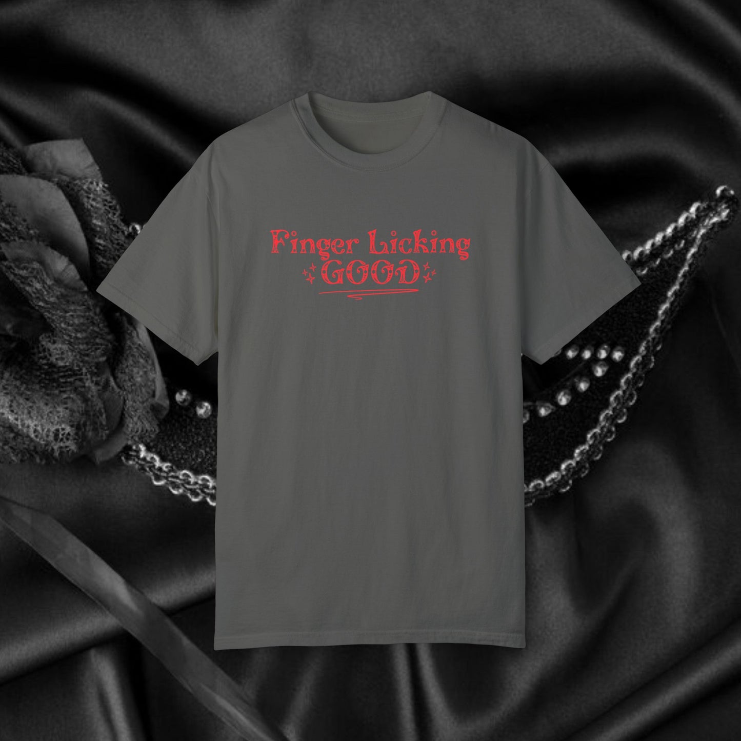 Finger Licking Good Naughty Women’s T-Shirt – Funny Comfort Colors Tee, Inappropriate Adult Humor Gift