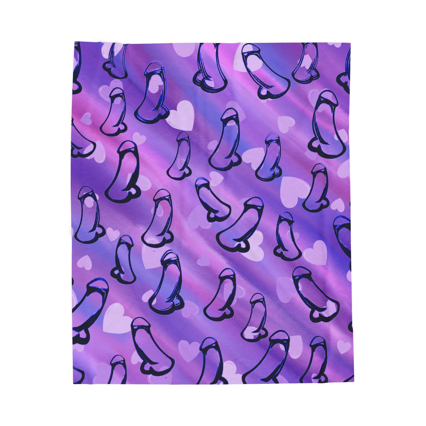 Penis Lover Purple Penis Blanket Gift, Offensive Gag Gift, Rude Adult C*ck Blanket, Naughty Velveteen Plush Blanket