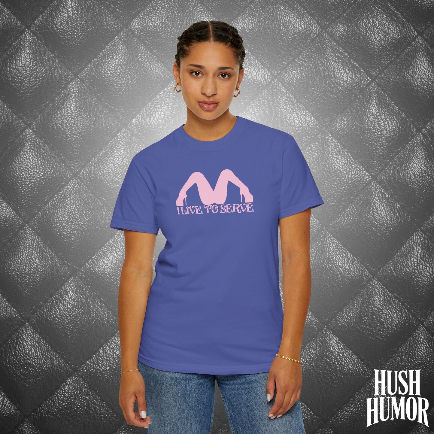 I Live to Serve Submissive T-Shirt | BDSM Kink Shirt for Women Pink graphic tee