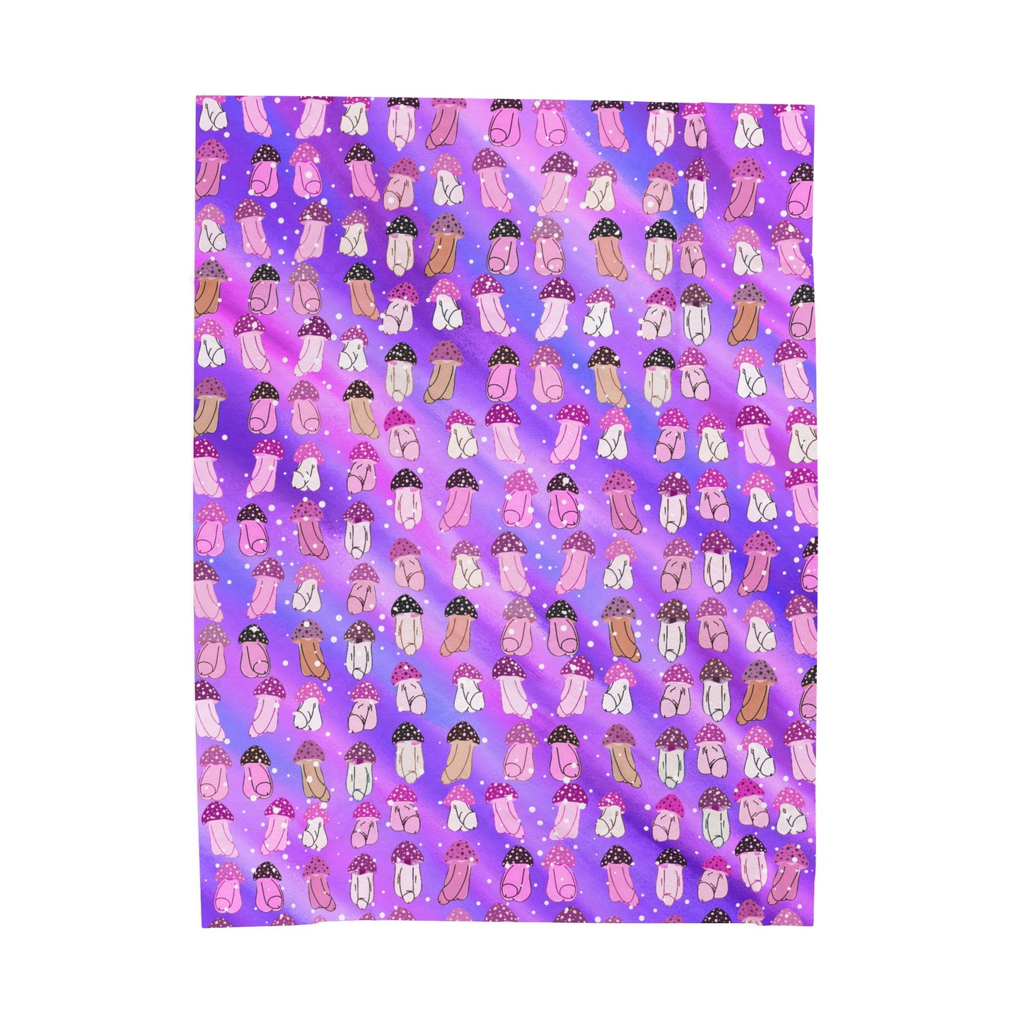 Mushroom Penis Purple Sofa Blanket | Offensive Adult Gag Gift | Rude C*ck Blanket