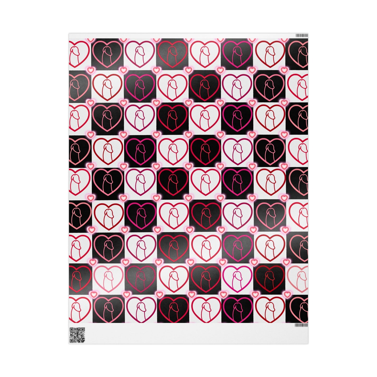 Wrapping Papers, Chic Heart & Penis Gift Wrap, Stylish Packaging for Birthdays, Holidays, Adult Naughty Paper, D*ck Lover Present