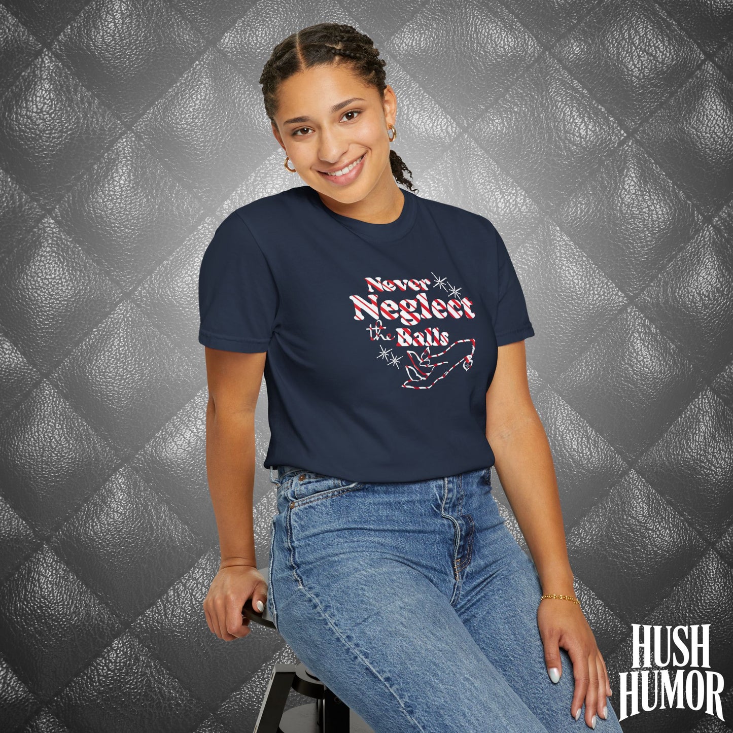Never Neglect the Balls Christmas T-Shirt – Funny Naughty NSFW Holiday Tee