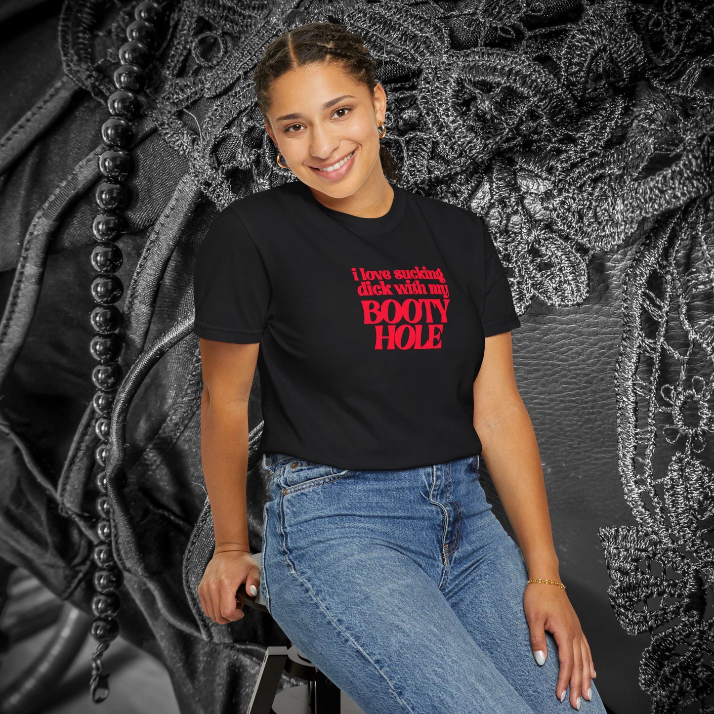 I Love Sucking D*ck With My Booty T-Shirt – Naughty Offensive Garment-Dyed Sexy Wife Tee