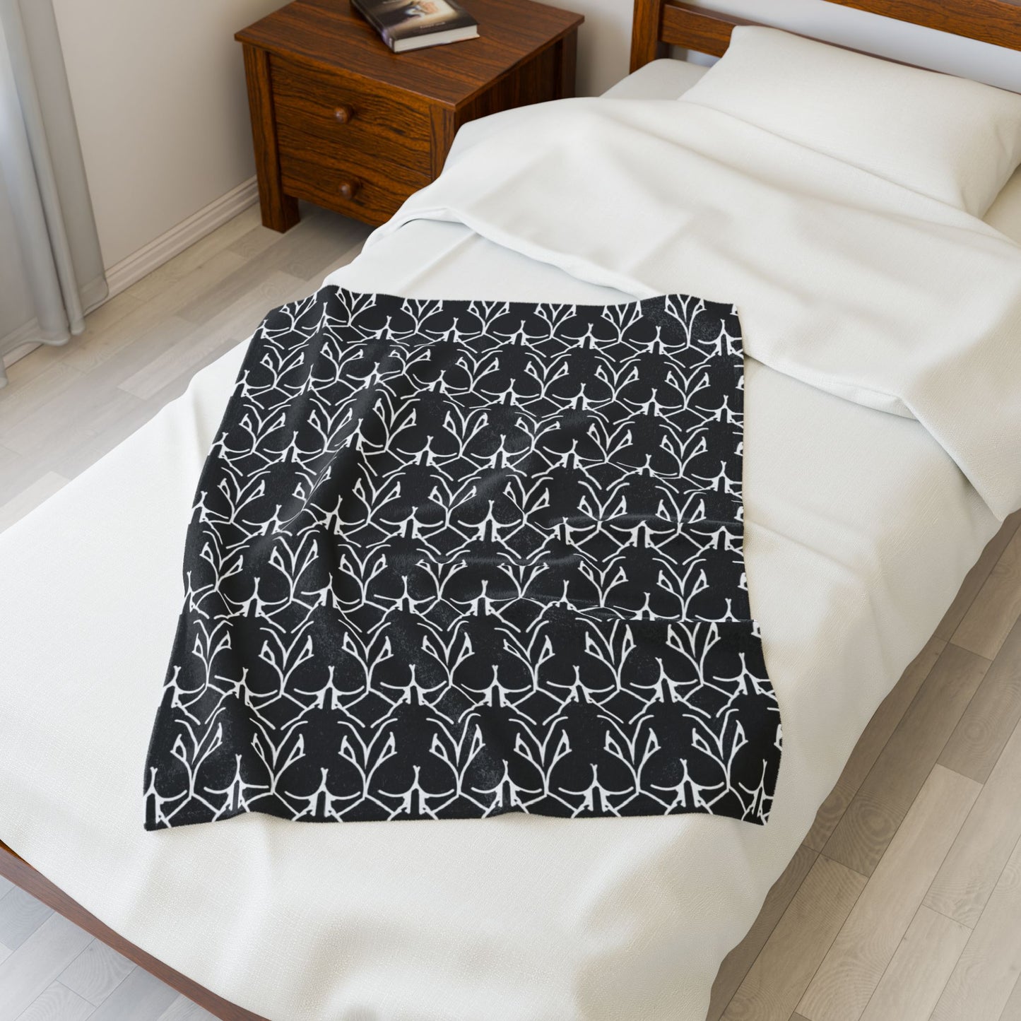 POV Doggie Style Black & White Beach Blanket | Adult NSFW Velveteen Plush Blanket