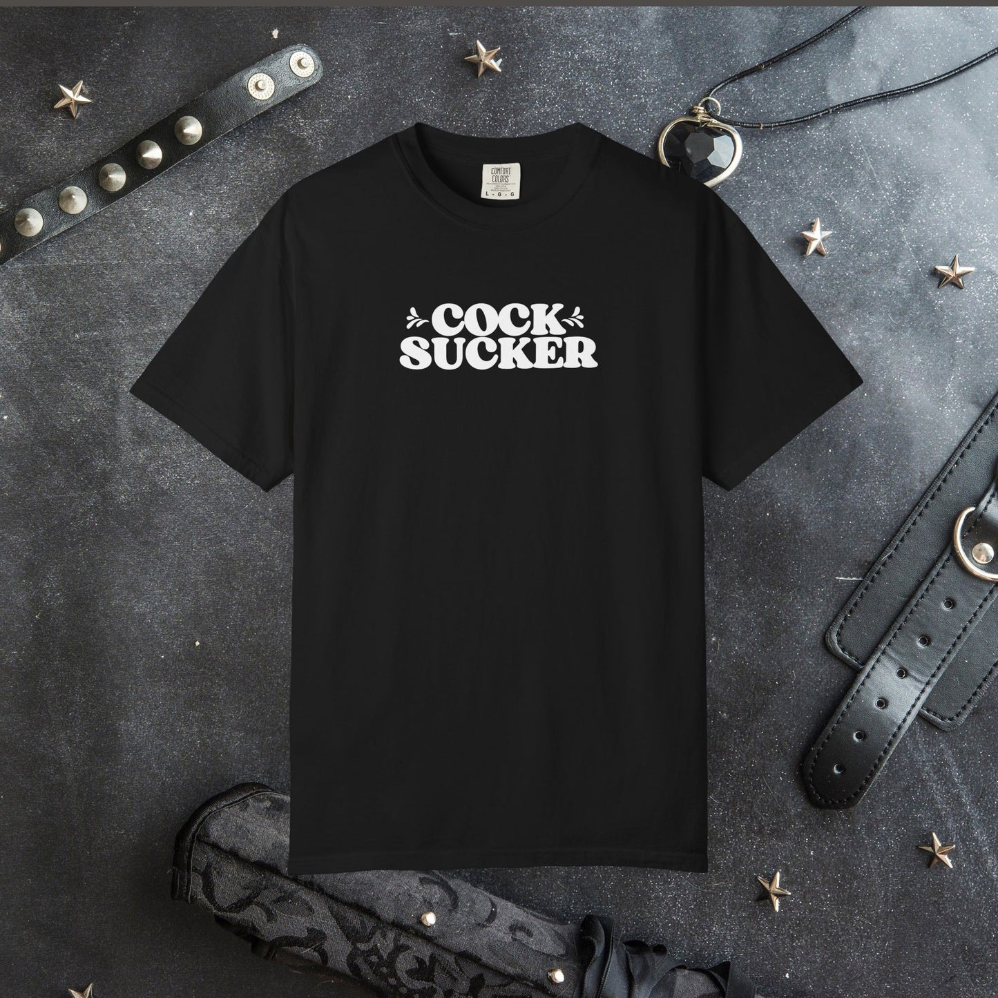 C*ck Sucker Offensive Ladies Comfort Colors T-Shirt – Hot Wife NSFW Party Tee