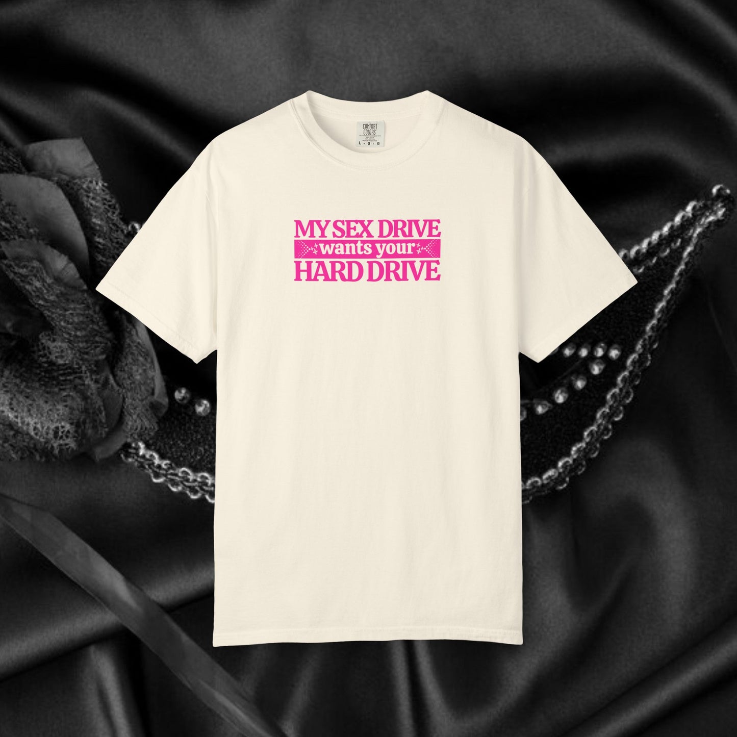 My Sex Drive Wants Your Hard Drive Naughty Women's Shirt – Suggestive Tee, Funny Gift, Sexy Apparel, Playful Party T-Shirt
