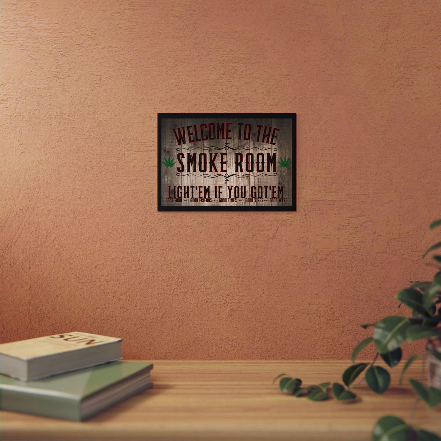 Smoke Room Aluminum Sign – Stoner Mancave Metal Sign, Weed Decor Gift for Him