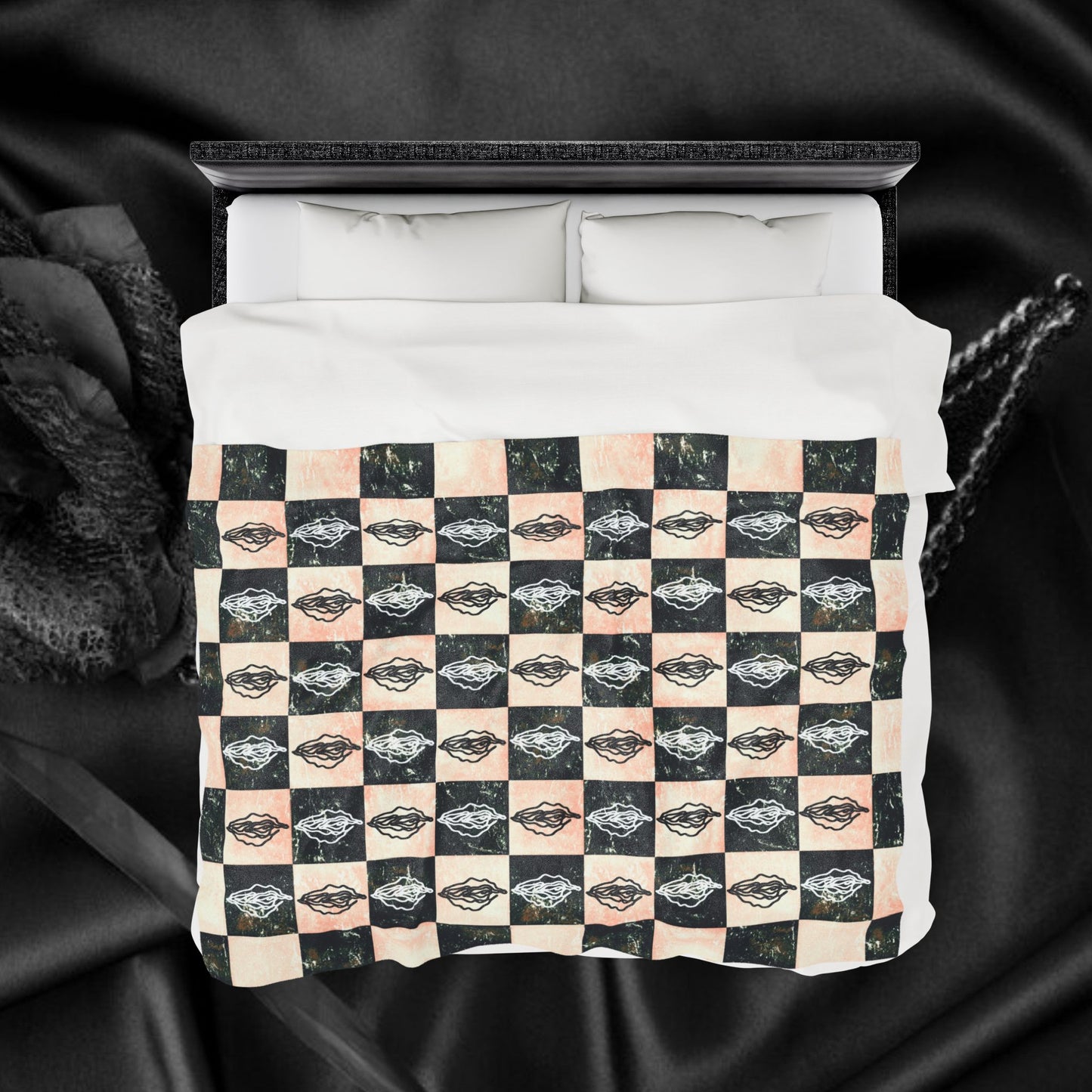 Vintage Vagina Print Blanket, Sexy Feminist gift, Lesbian Bachelorette Gift, Feminist Blanket, Vagina Throw Blanket