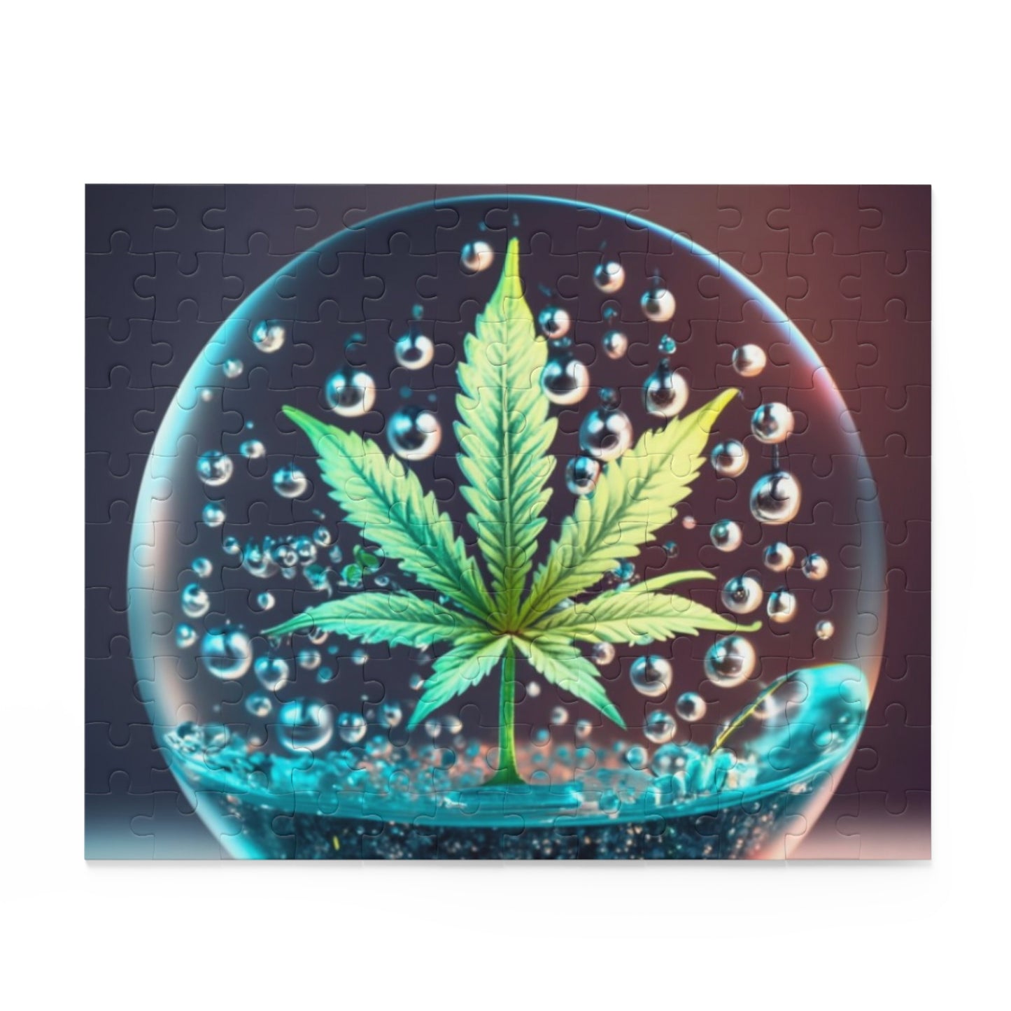 Couch Trip Puzzle – Dreamy Bubble Art with Leaf in Glass Orb | Funny Trippy Jigsaw Gift for Adults