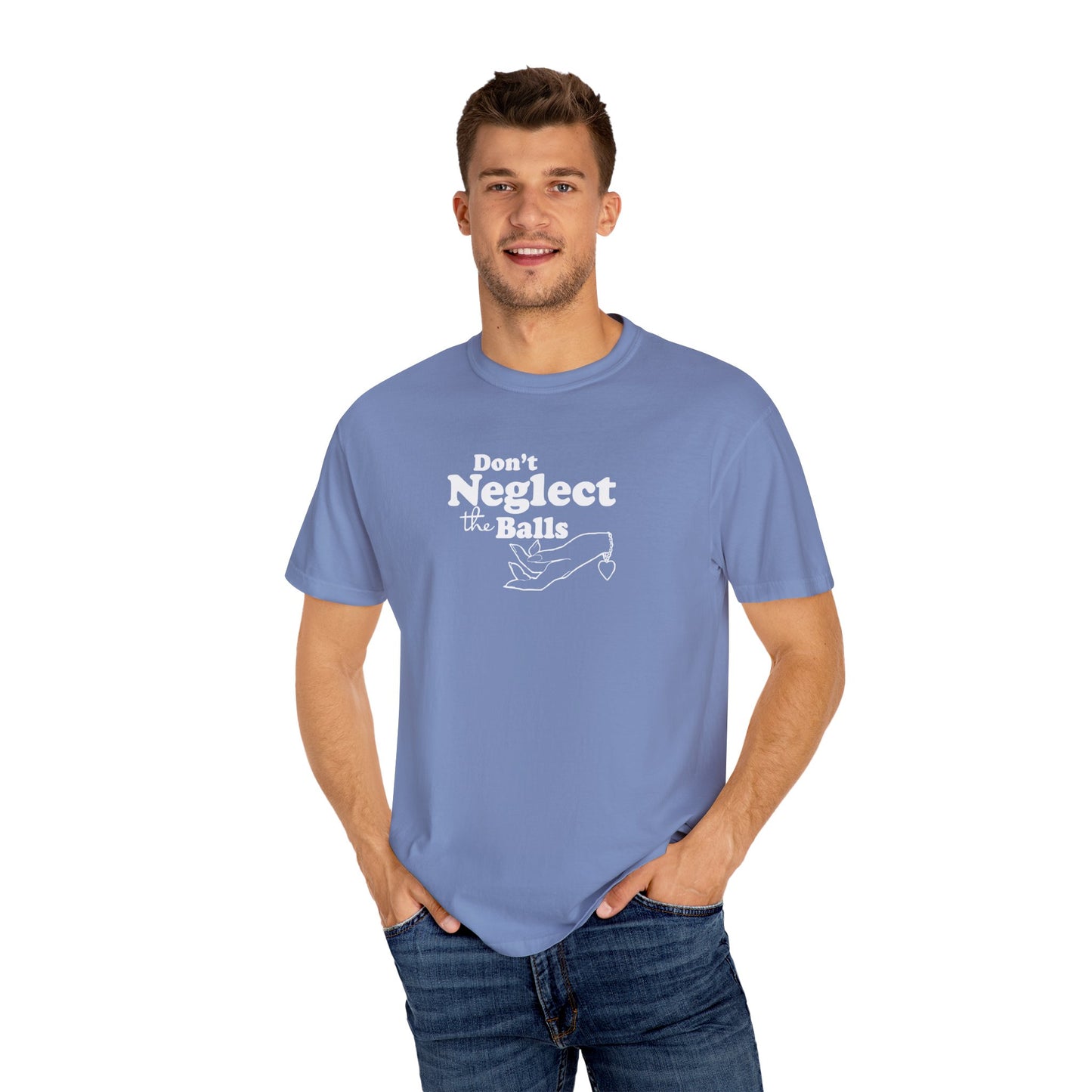 Don't Neglect the Balls Funny T-Shirt – Sex Shirt with White Graphic, Naughty Hot Wife Tee, Offensive NSFW Shirt for Women