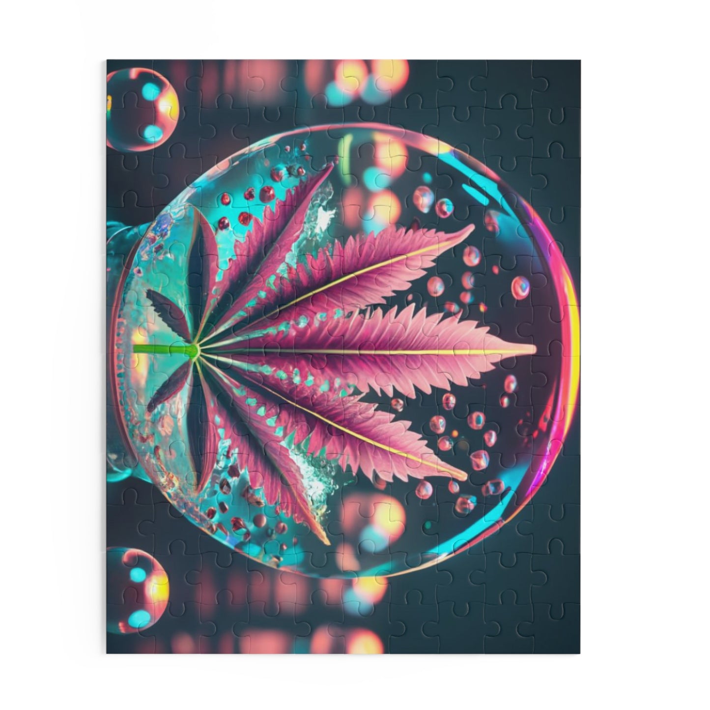 Electric Bloom Puzzle – Neon Crystal Orb Jigsaw Puzzle for adults