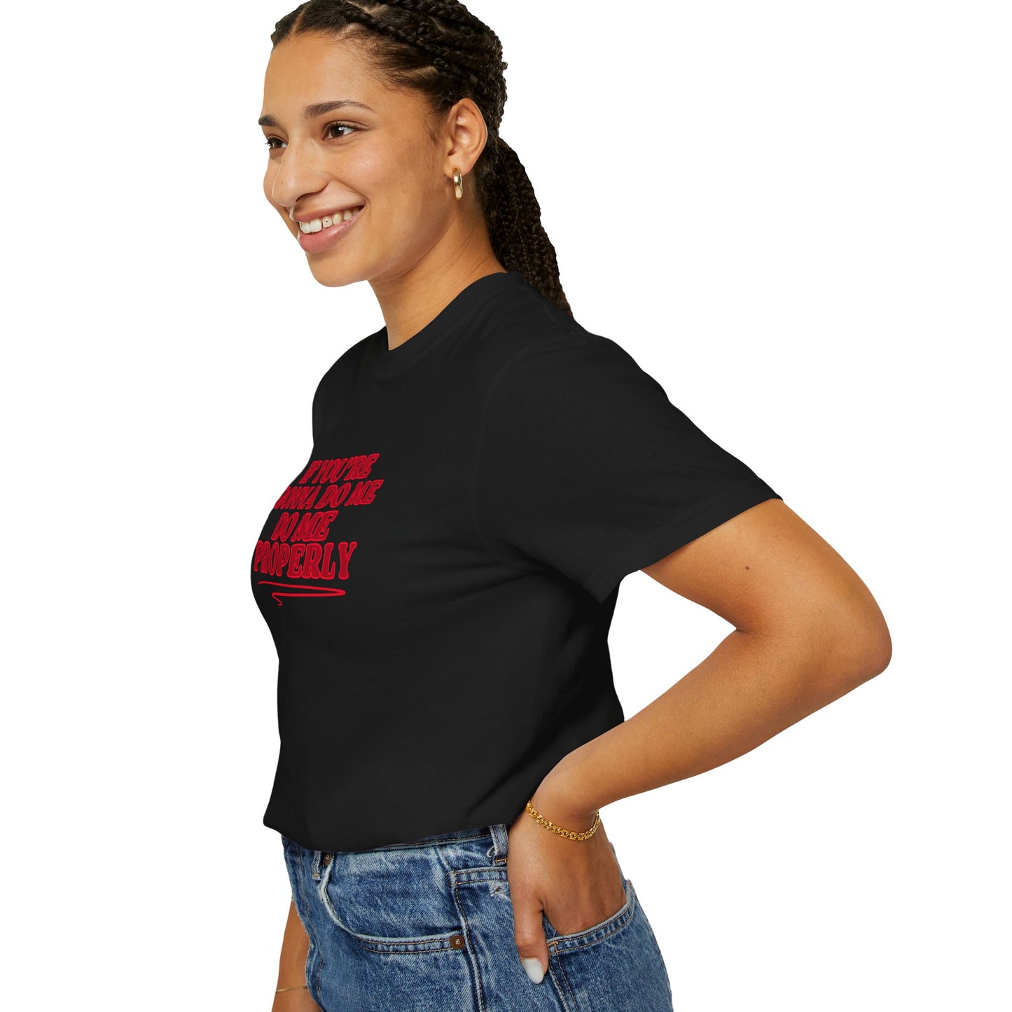 Do Me Properly Please T-Shirt – Funny BDSM FEMdom Gift Unisex Garment-Dyed Pepper Tee