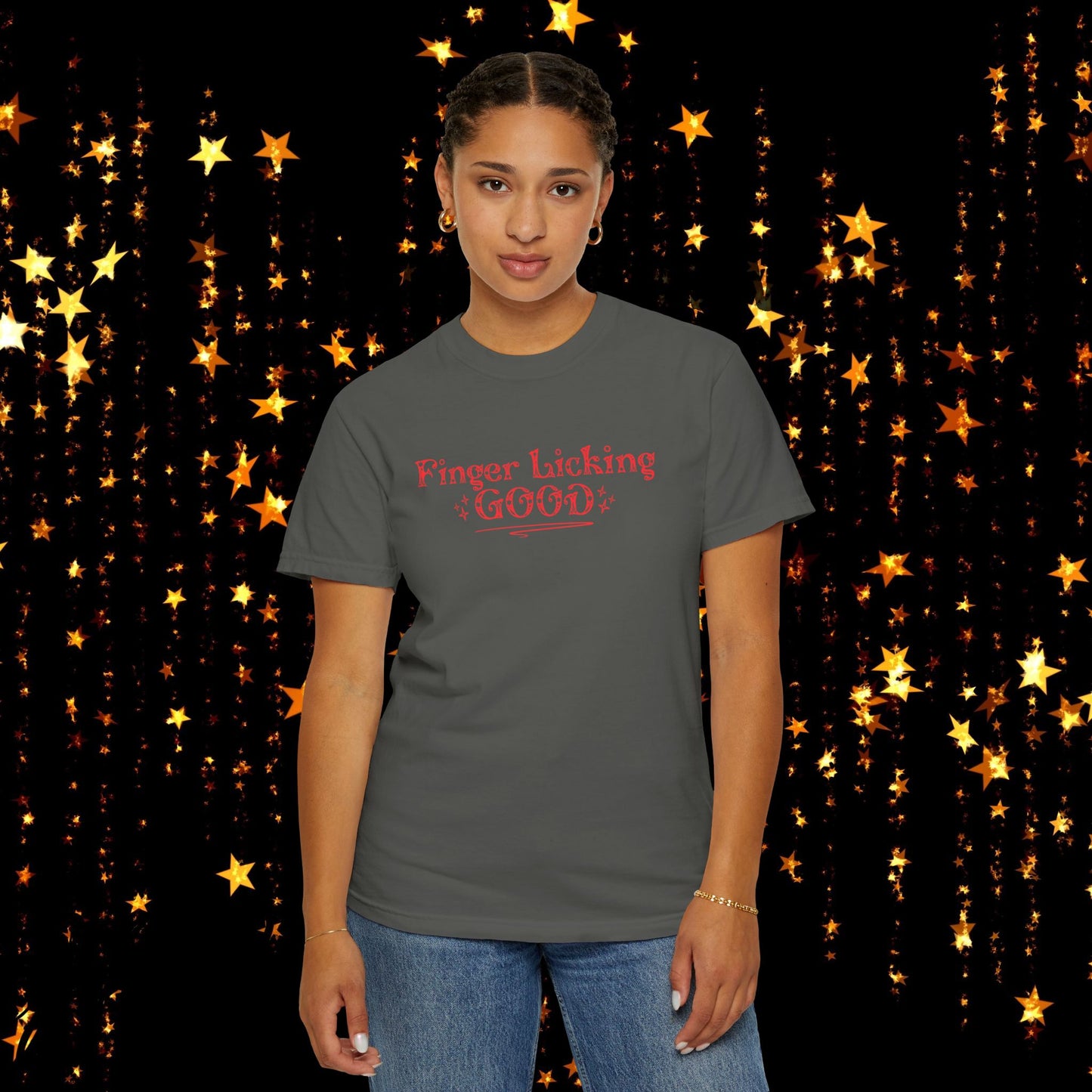 Finger Licking Good Naughty Women’s T-Shirt – Funny Comfort Colors Tee, Inappropriate Adult Humor Gift
