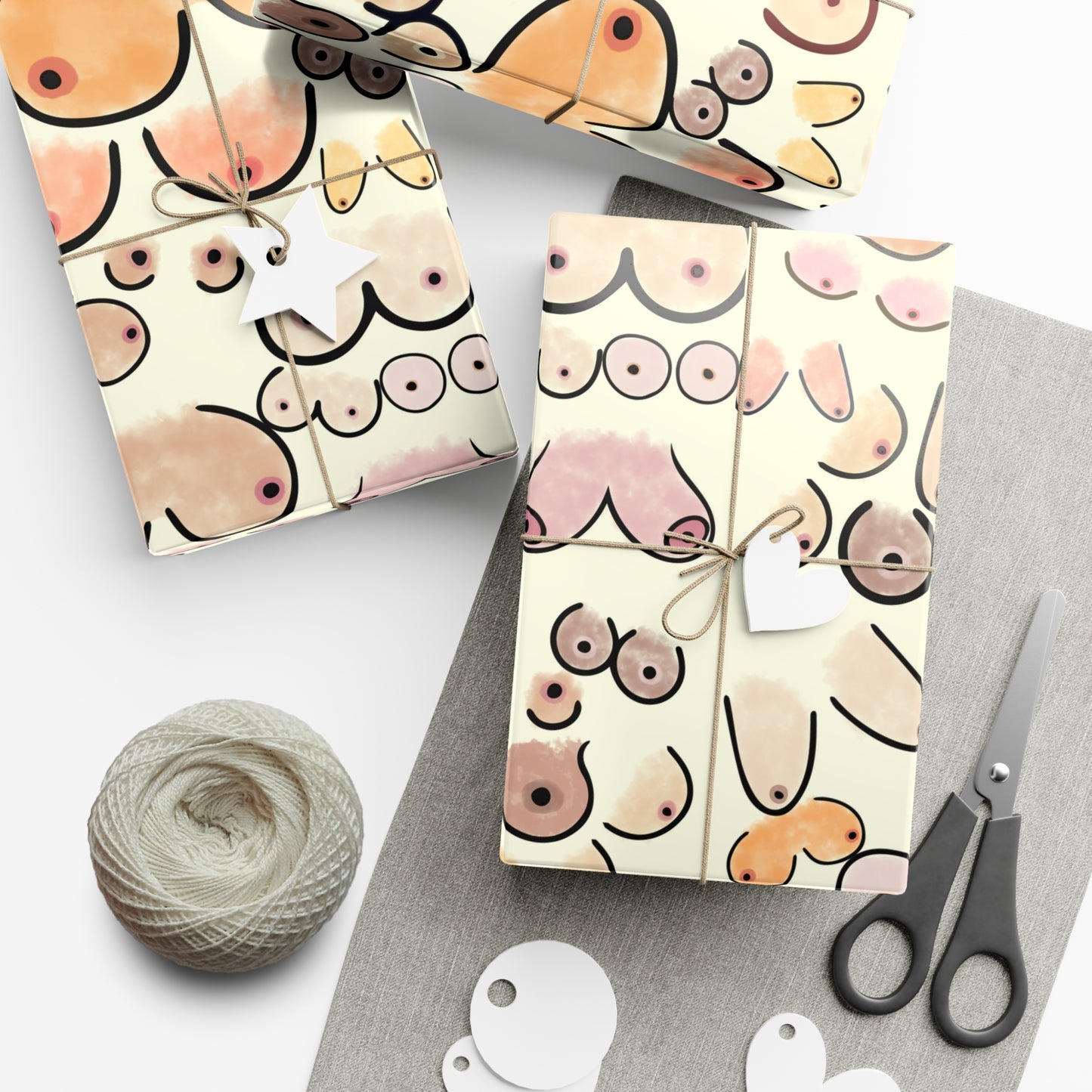 Gift Wrap Paper Boobies Naughty Adult Humor Tits Wrapping Paper