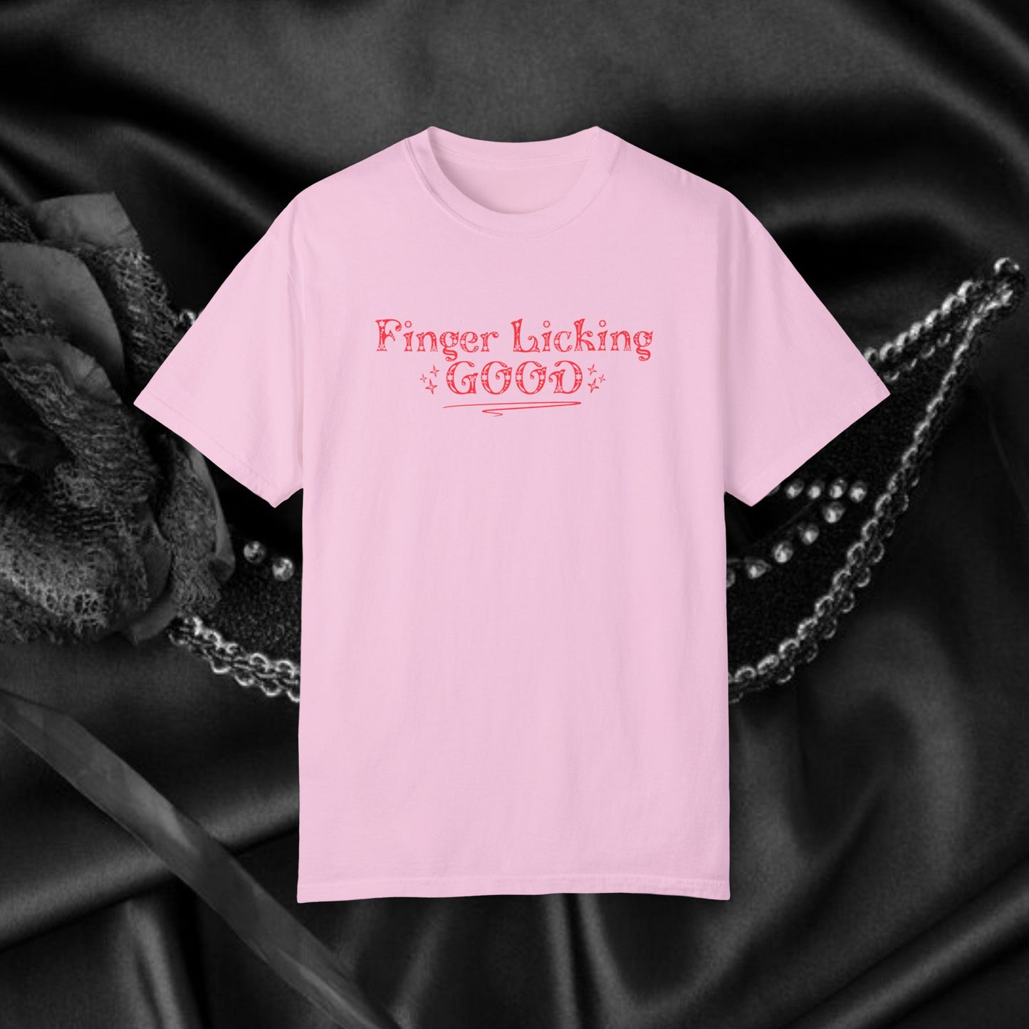 Finger Licking Good Naughty Women’s T-Shirt – Funny Comfort Colors Tee, Inappropriate Adult Humor Gift