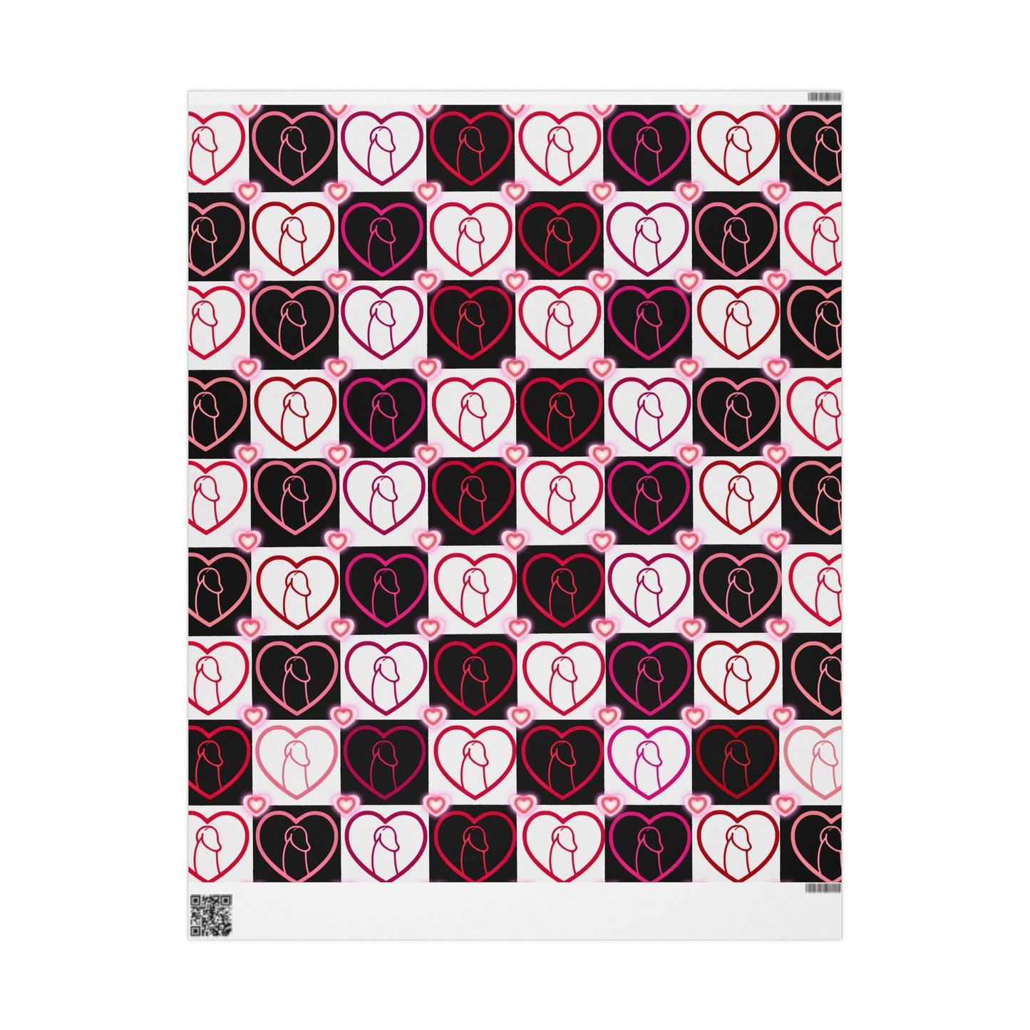 Wrapping Papers, Chic Heart & Penis Gift Wrap, Stylish Packaging for Birthdays, Holidays, Adult Naughty Paper, D*ck Lover Present