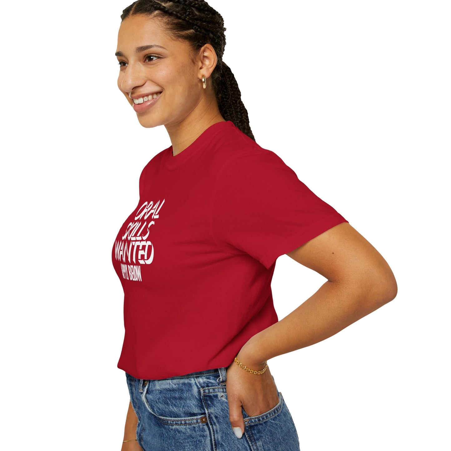Funny Graphic Tee – Oral Skills Wanted Apply Below Unisex T-Shirt, Naughty NSFW Adult Humor Gift