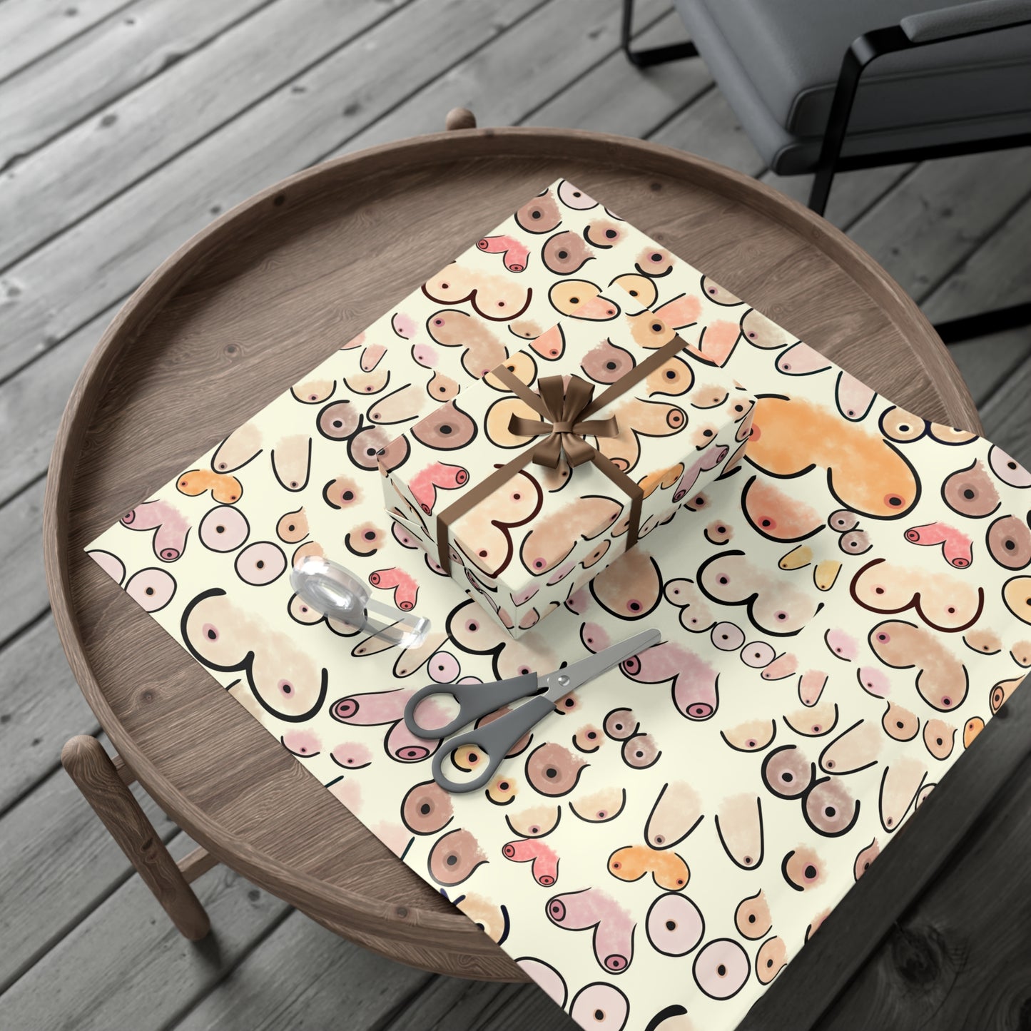 Gift Wrap Paper Boobies Naughty Adult Humor Tits Wrapping Paper