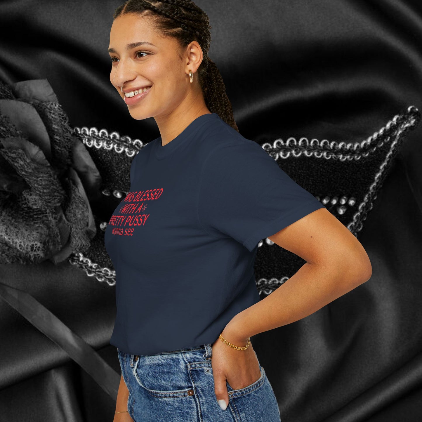 I Was Blessed With a Pretty P*ssy T-Shirt – Naughty Girl P*ssy Power MILF Shirt, Adult Humor Party Tee