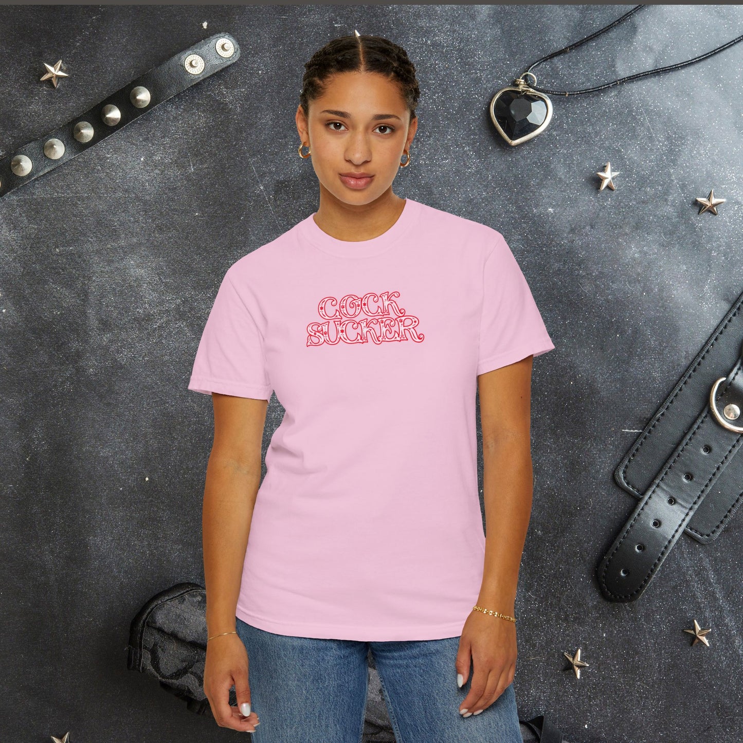 C*ck Sucker Naughty Girl Sex T-Shirt – Sexy Offensive Ladies Comfort Colors® Tee, Hot Wife Shirt, Inappropriate NSFW Top