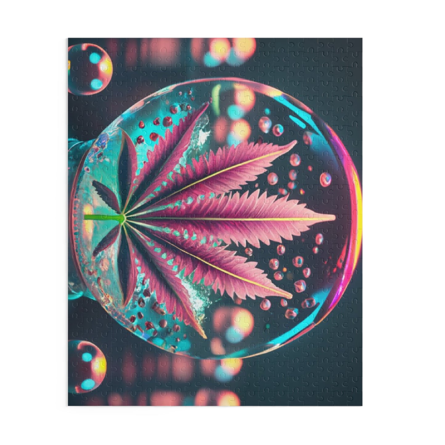 Electric Bloom Puzzle – Neon Crystal Orb Jigsaw Puzzle for adults