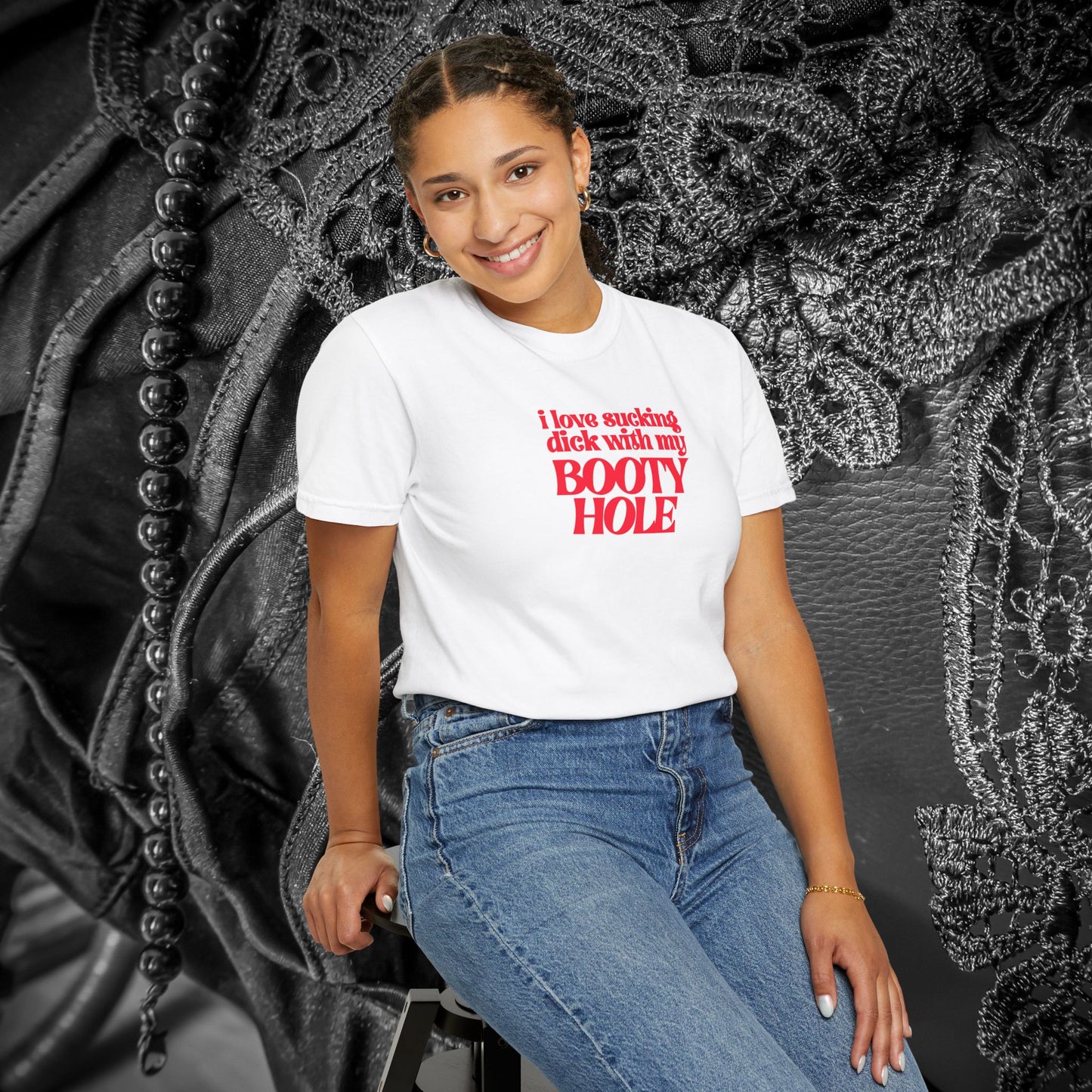 I Love Sucking D*ck With My Booty T-Shirt – Naughty Offensive Garment-Dyed Sexy Wife Tee
