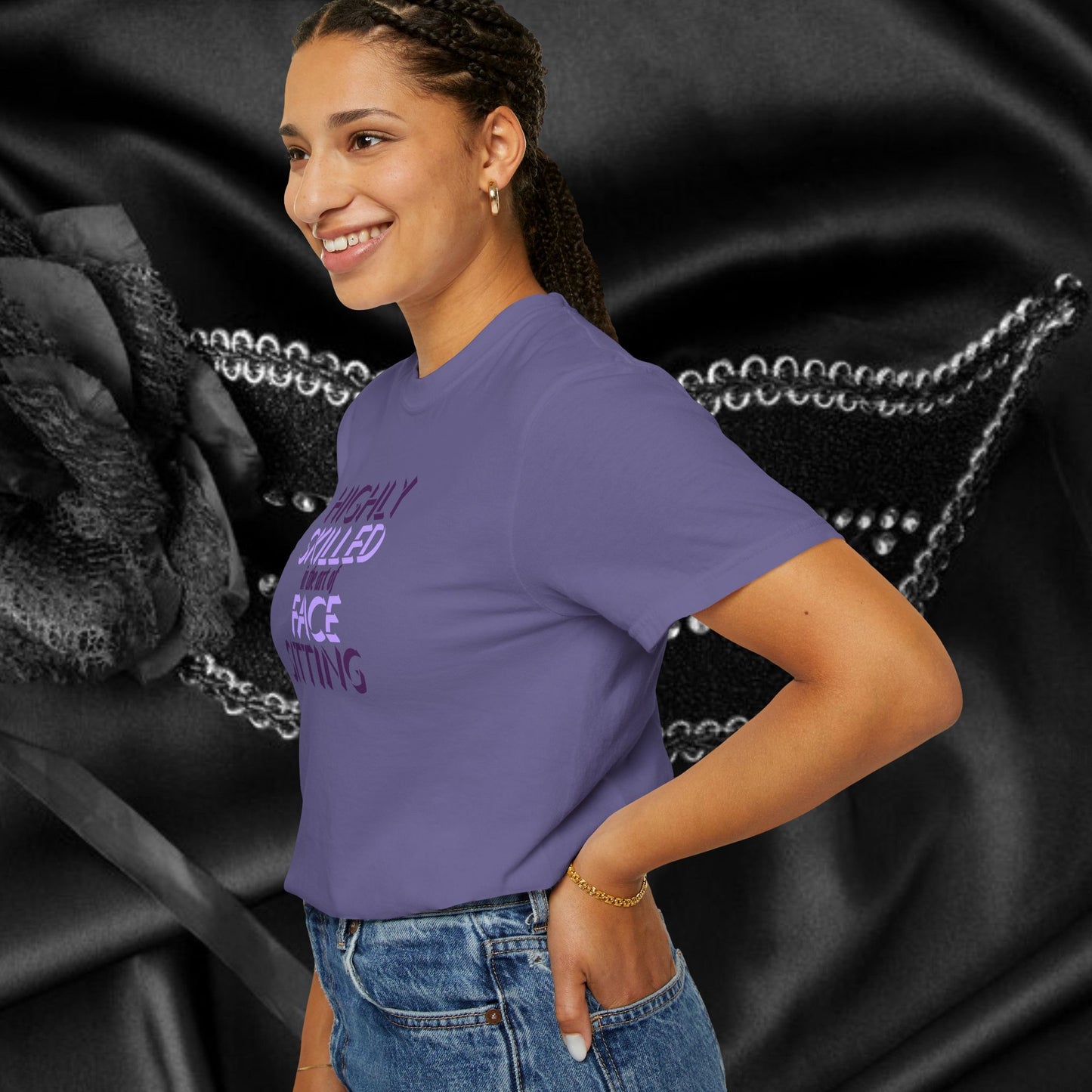 Naughty Women Face Sitting T-Shirt – Funny FEMdom Oral Sex NSFW Unisex Garment-Dyed Tee