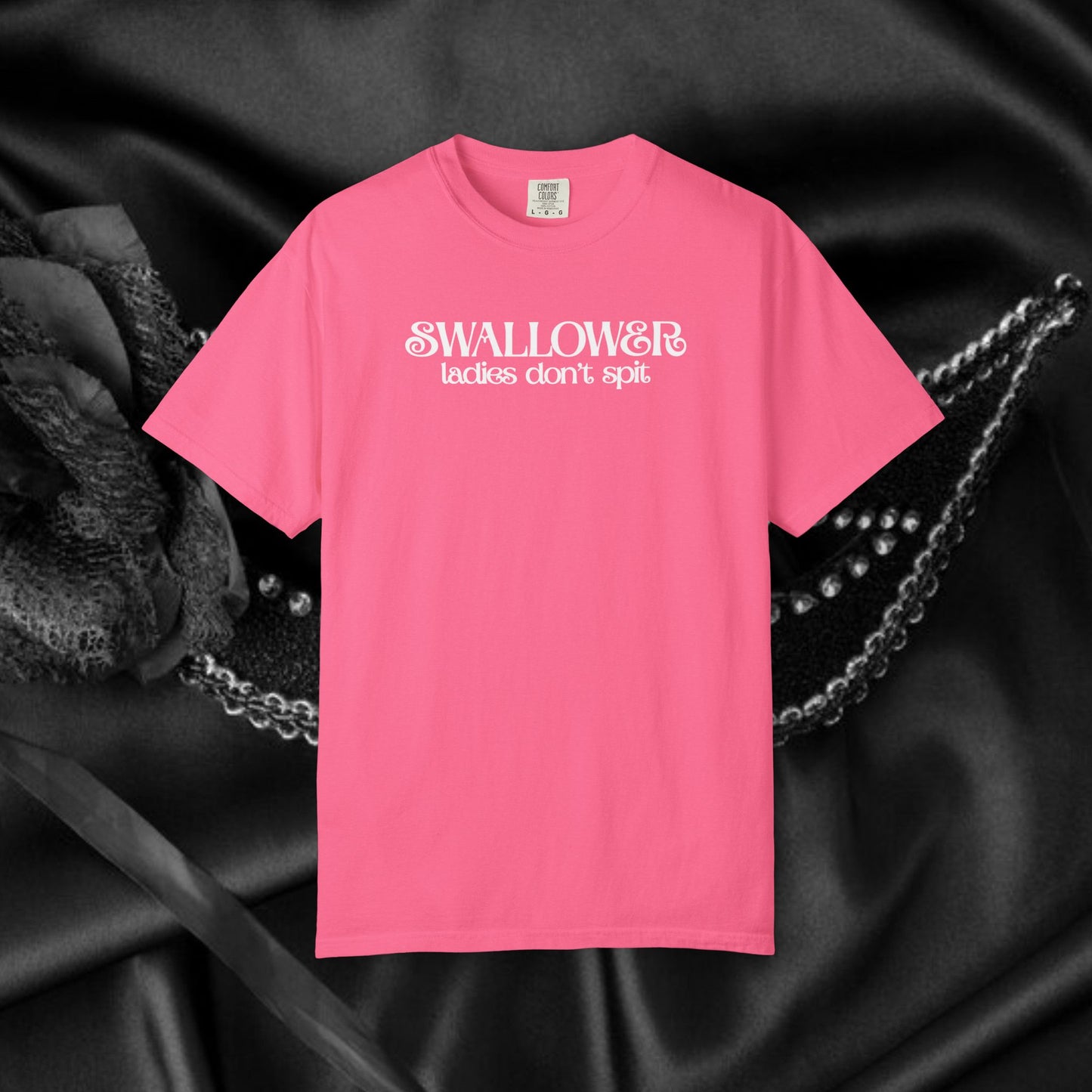 Naughty Swallower T-Shirt – Funny Oral Sex Tee for Women – Dirty Adult Humor Gift