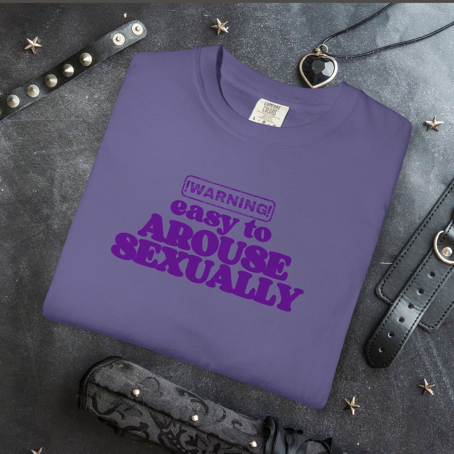 Naughty Girl Sexy T-Shirt – Comfort Colors Hot Wife Tee, Inappropriate NSFW Party Top, Easy to Arouse Unisex Garment-Dyed Shirt