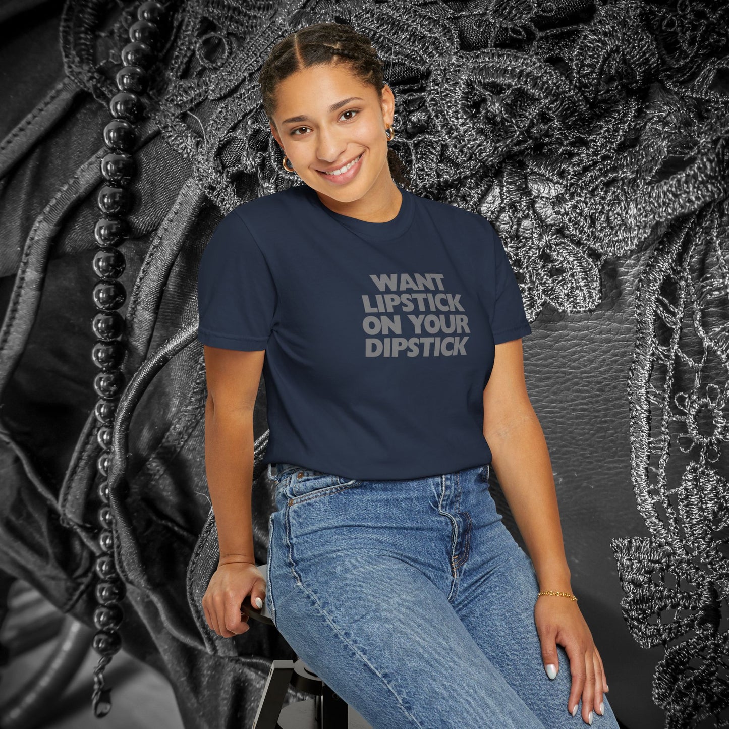 Lipstick on Your Dipstick Shocking Dirty T-shirt for Women, FEMdom gift, Funny Adult Gift