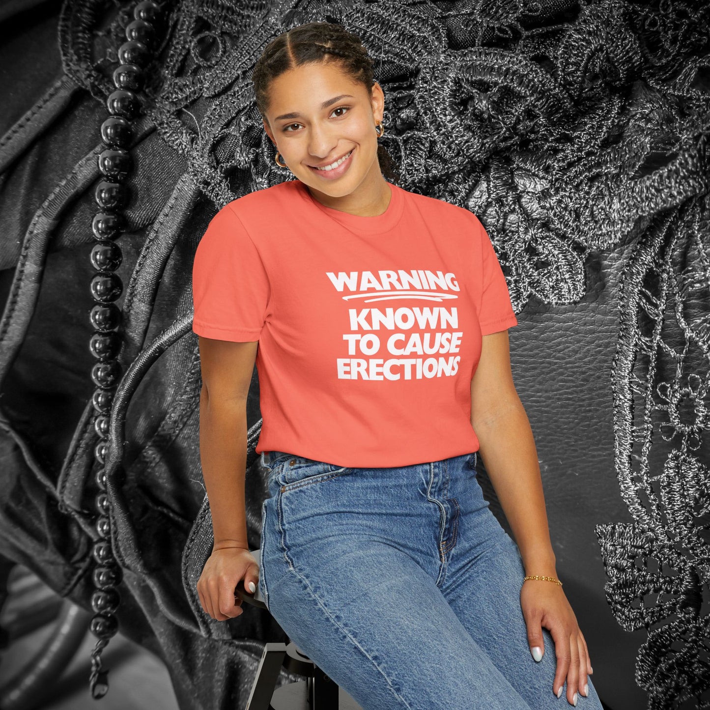 Naughty Shirt – WARNING Known to Cause Erections Adult Garment-Dyed Comfort Colors Tee
